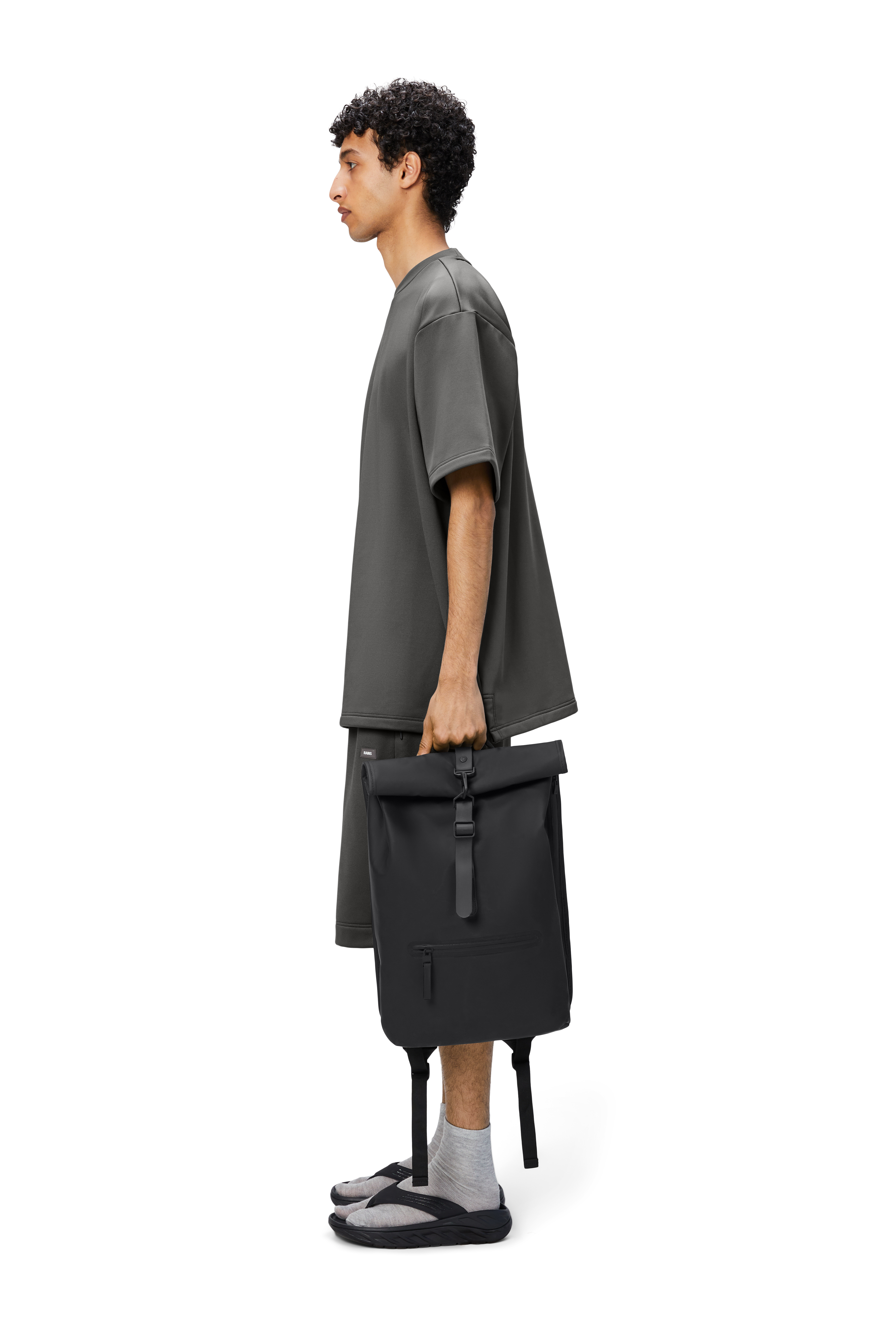 RAINS Rolltop Rucksack W3 Black