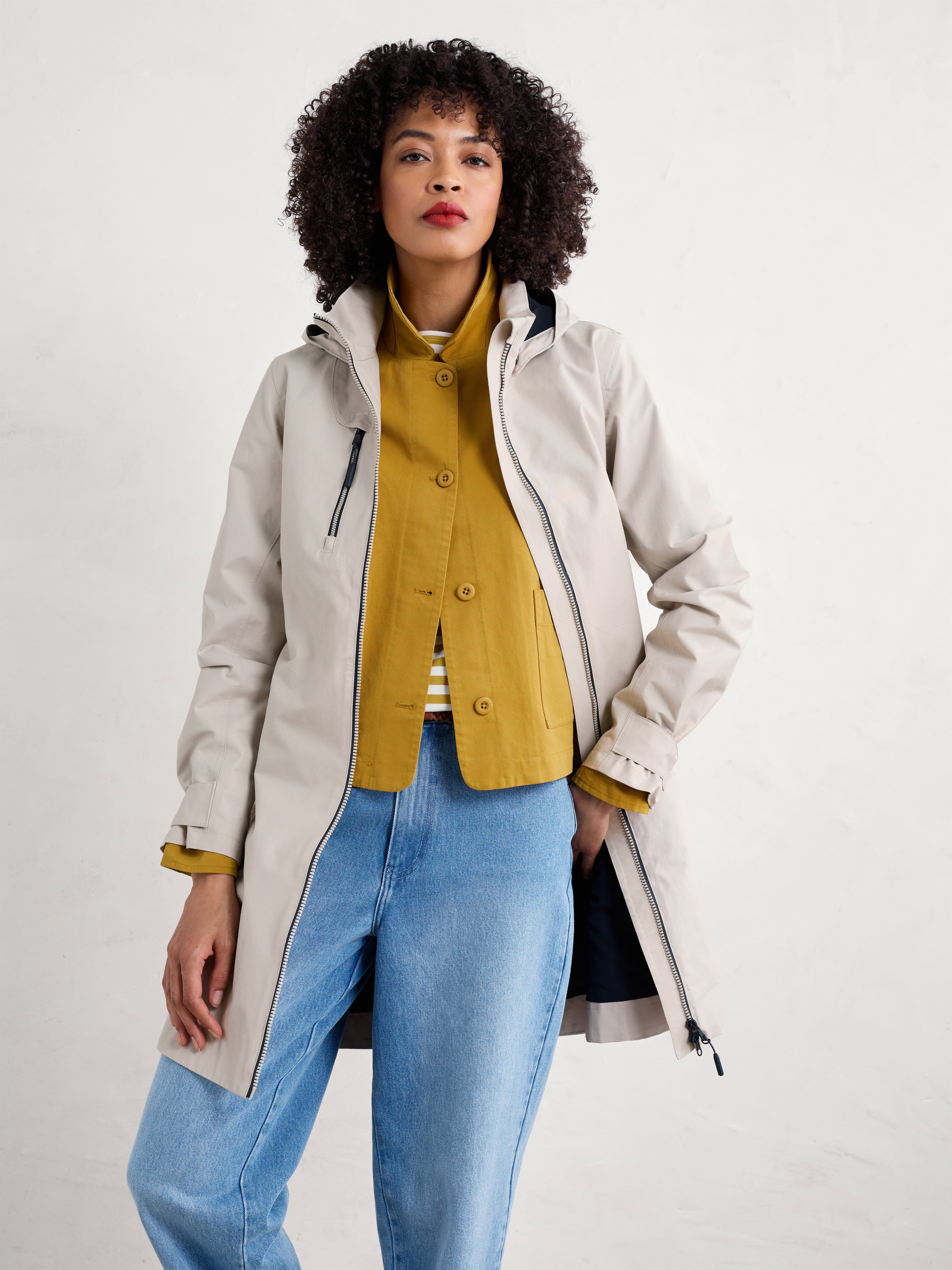 Seasalt Raincoat Women Beige Cloudburst Driftwood