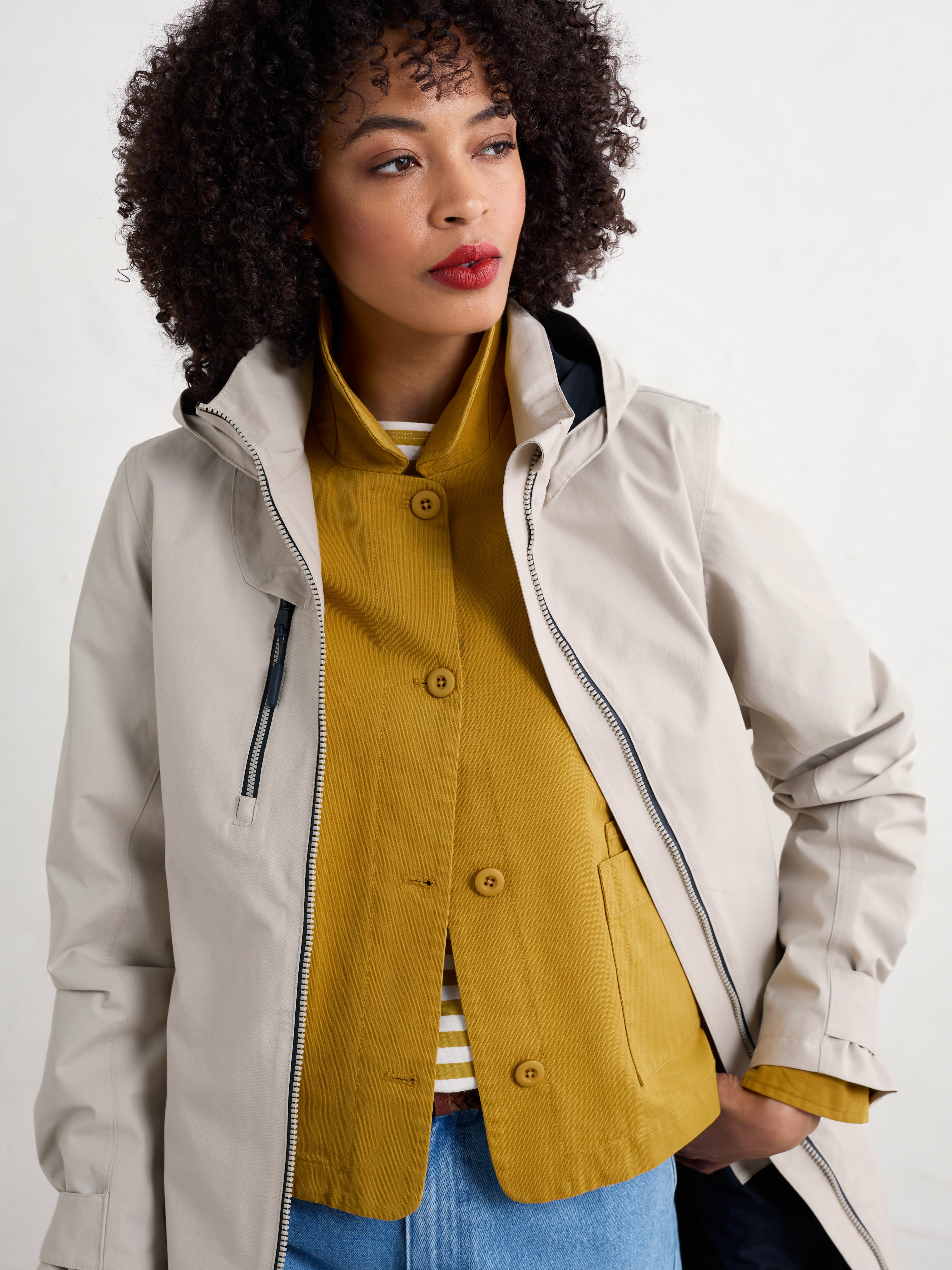 Seasalt Raincoat Women Beige Cloudburst Driftwood