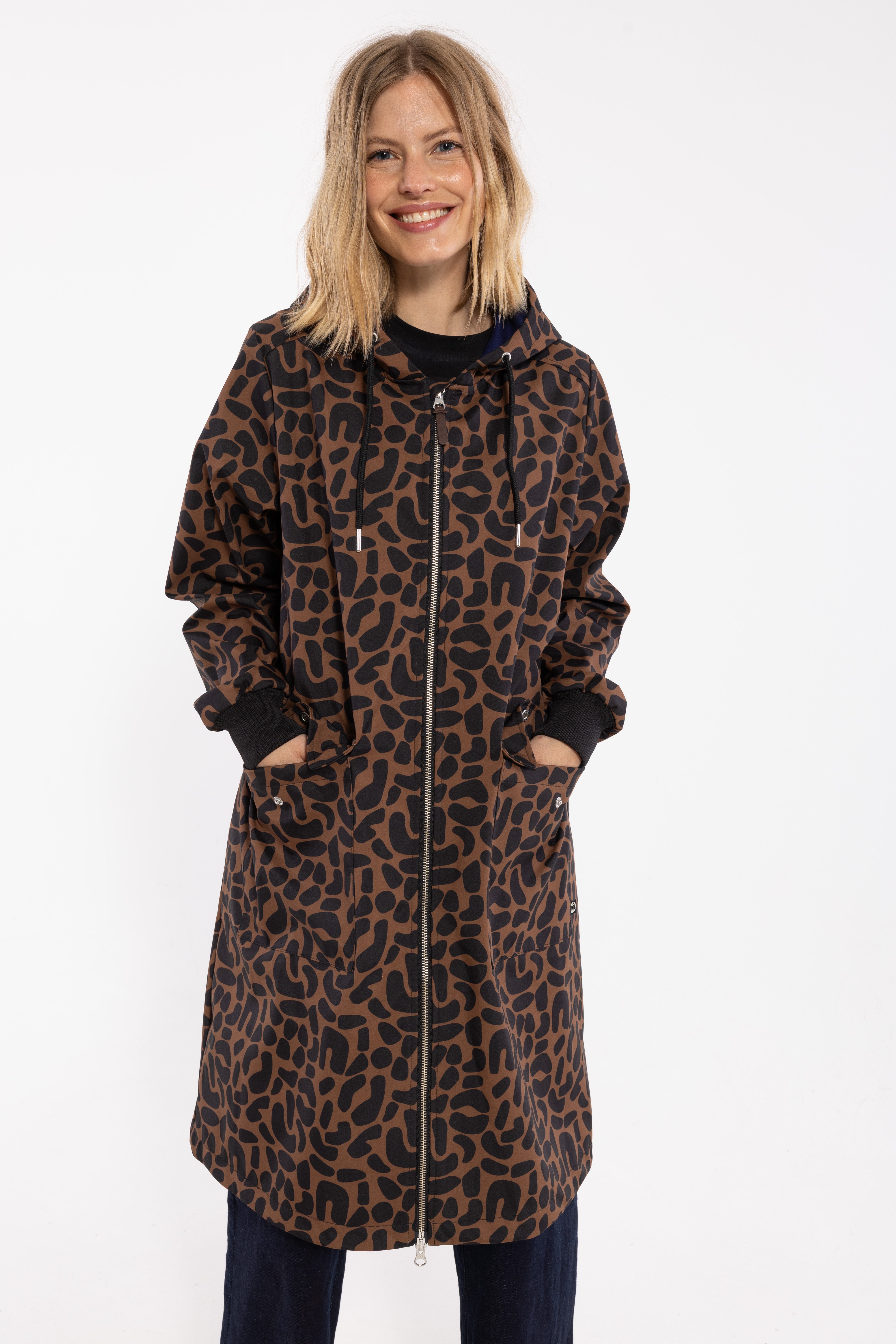 Danemarselisborg Brushed Shell Parka Brown/ Black UNILEOPARD