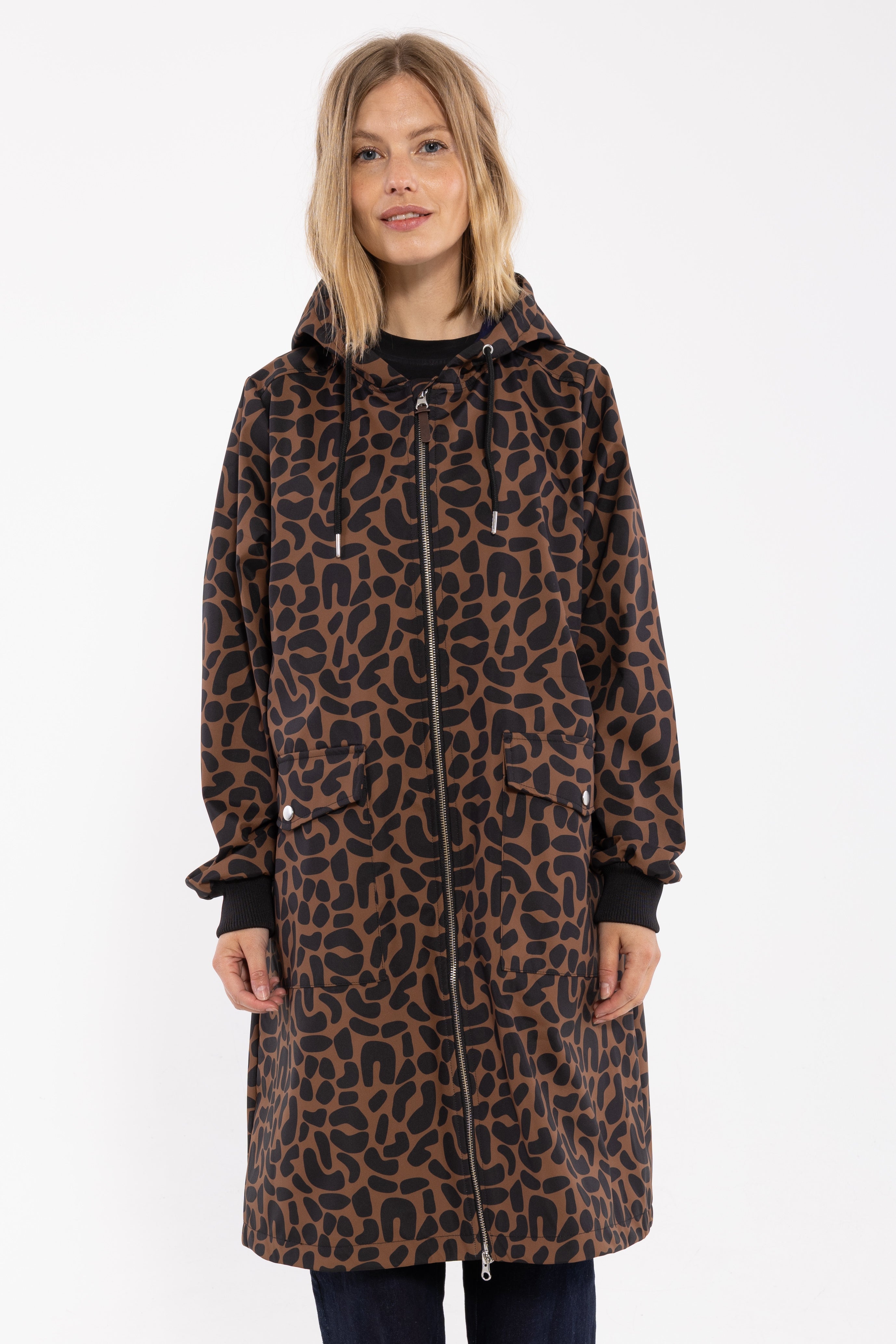 Danemarselisborg Brushed Shell Parka Brown/ Black UNILEOPARD