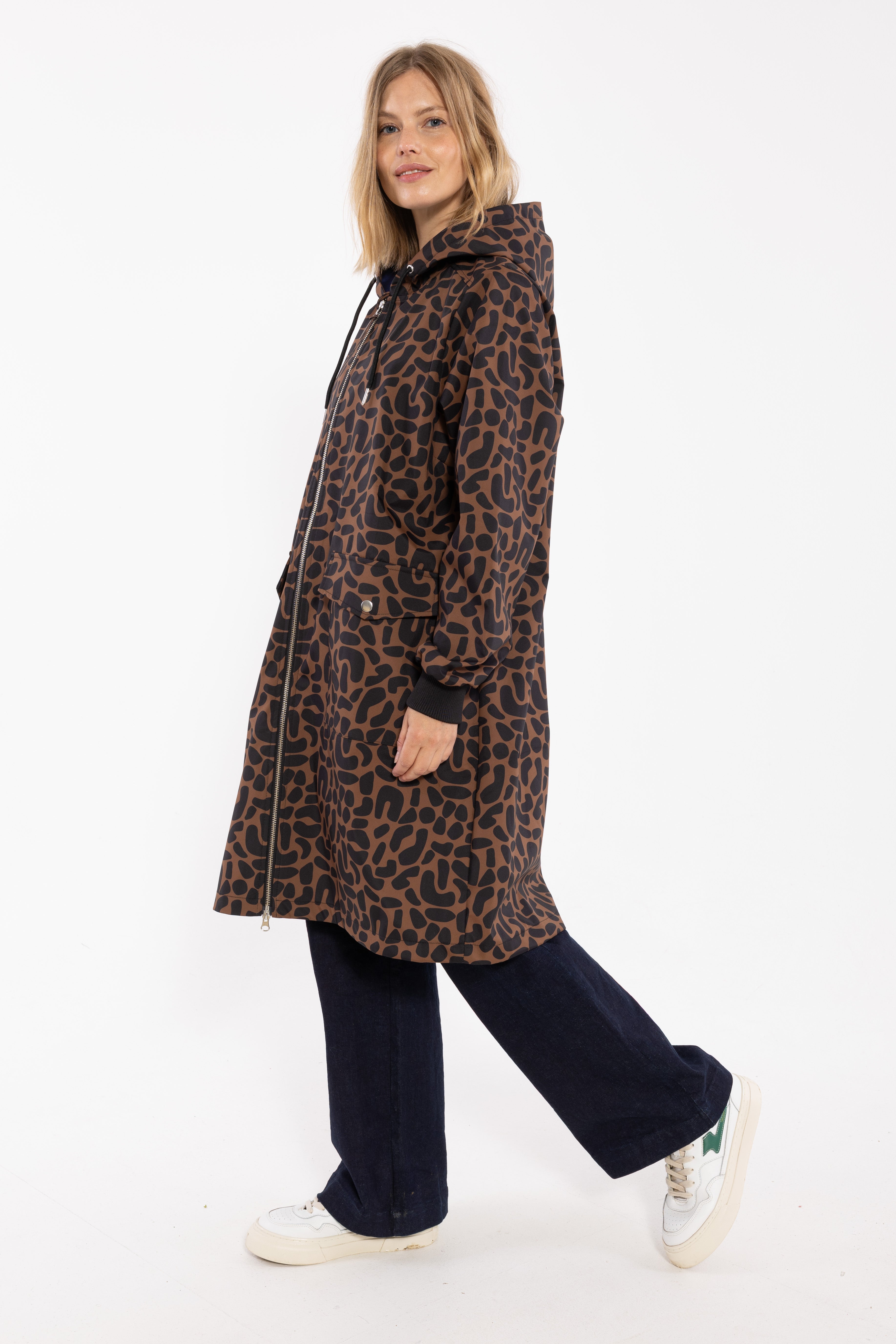 Danemarselisborg Brushed Shell Parka Brown/ Black UNILEOPARD