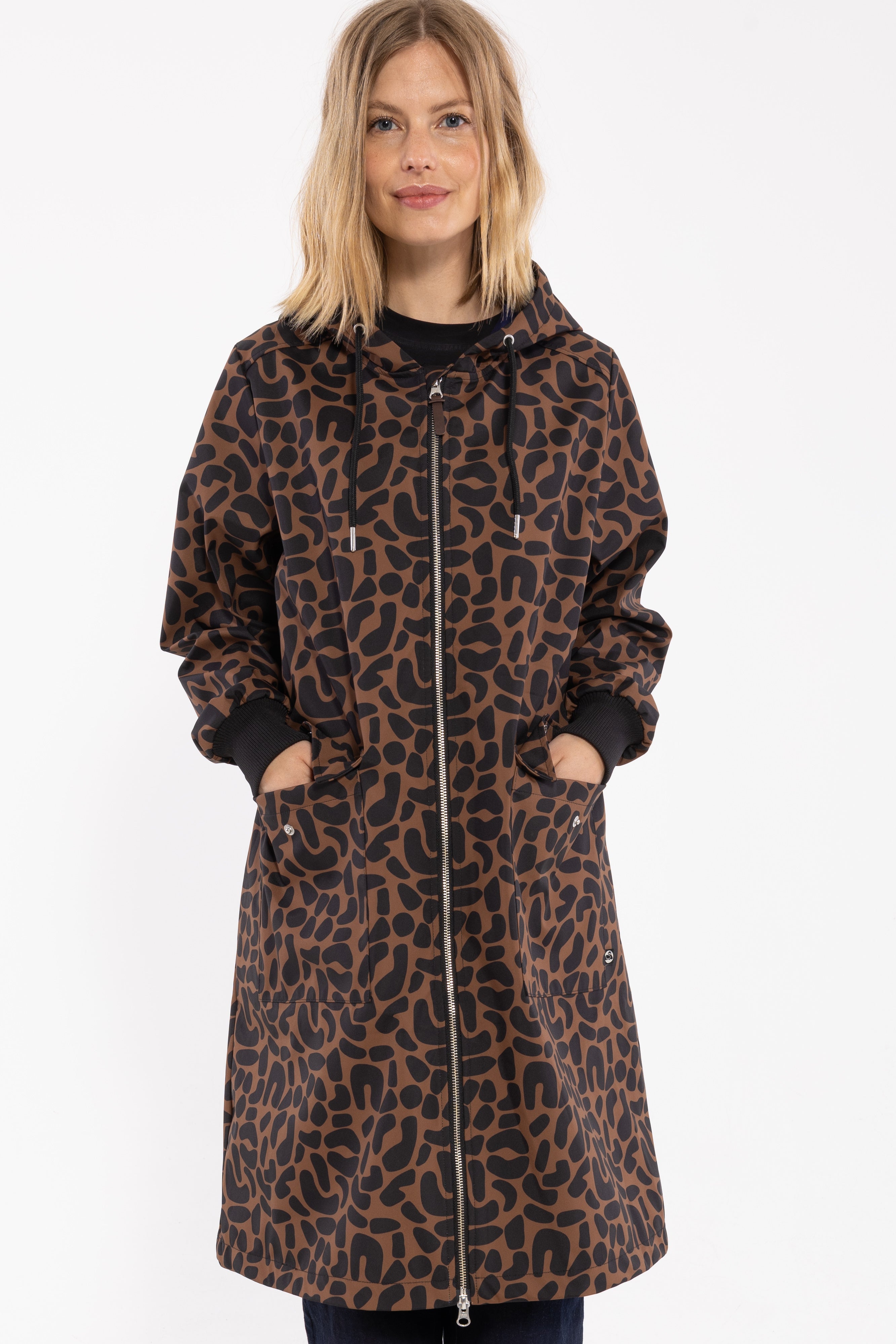 Danemarselisborg Brushed Shell Parka Brown/ Black UNILEOPARD