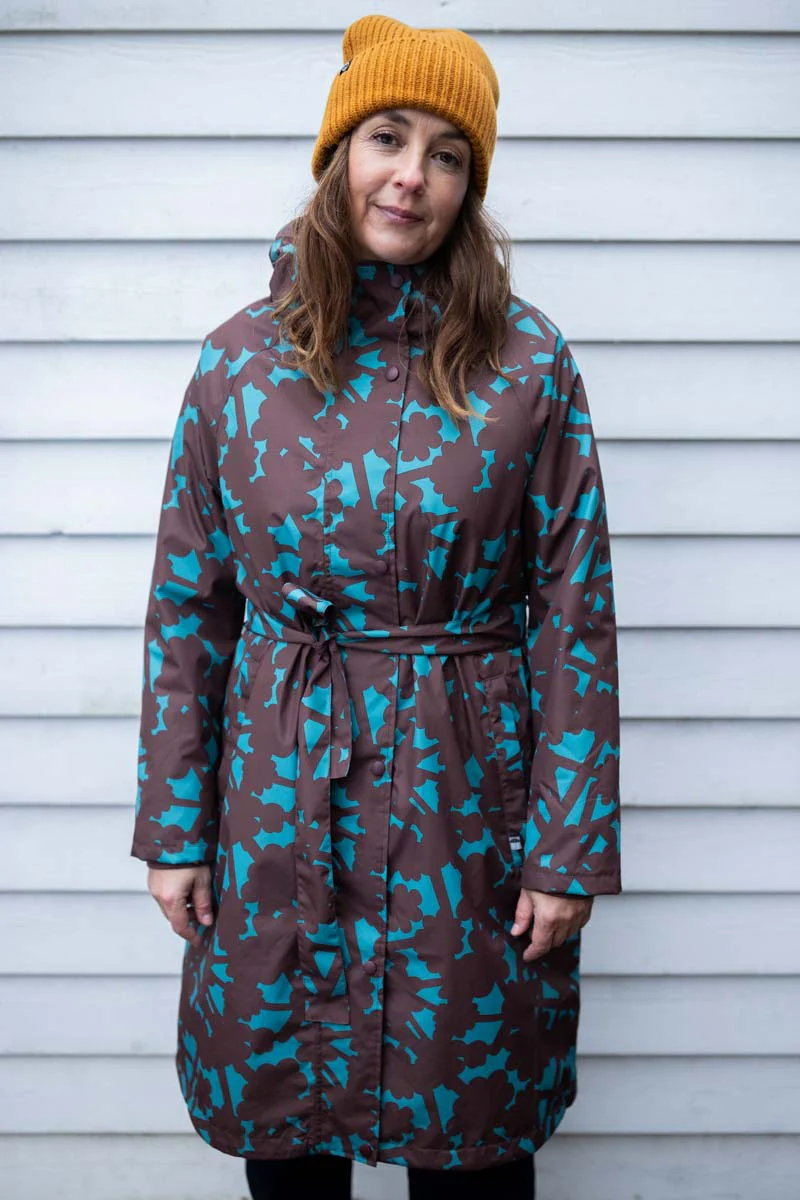 Danefæ Danelisabeth regentrenchcoat dames - Blue Grey Bramble