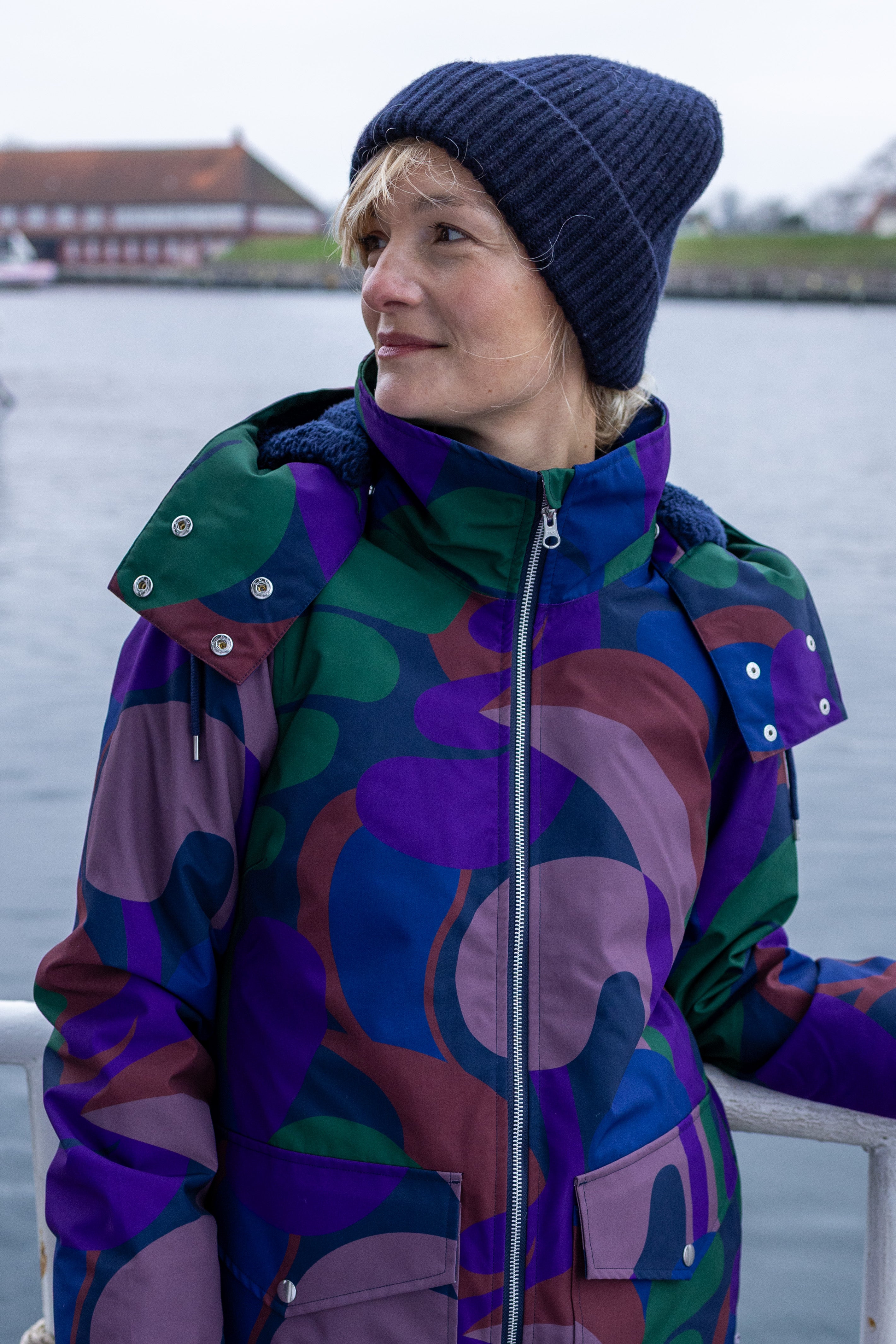 Danefae_Regenjas_Dames_Daneturell_Grey_Plum_Trops detail1