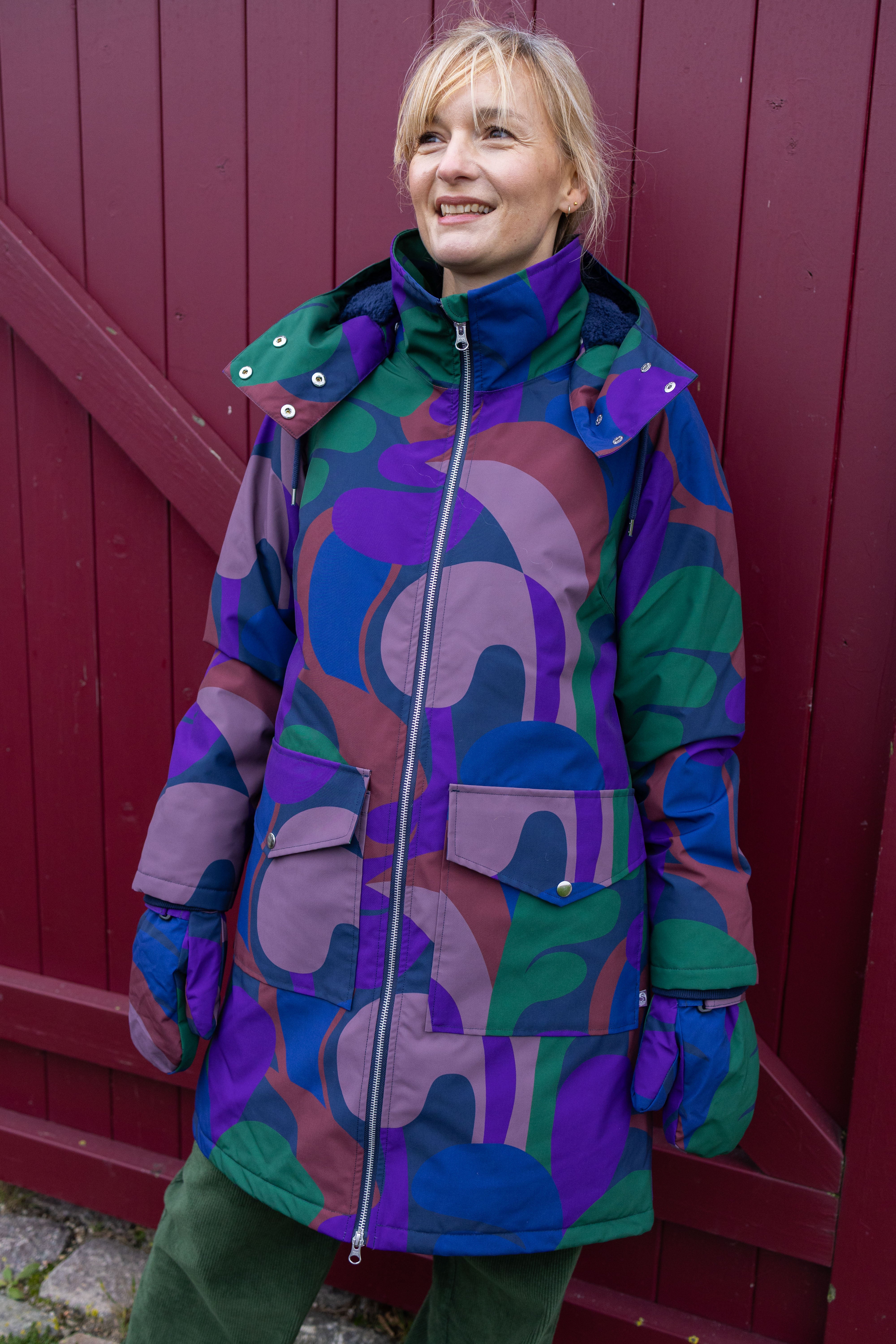 Danefae Regenjas Dames Daneturell Grey Plum Trops voorzijde