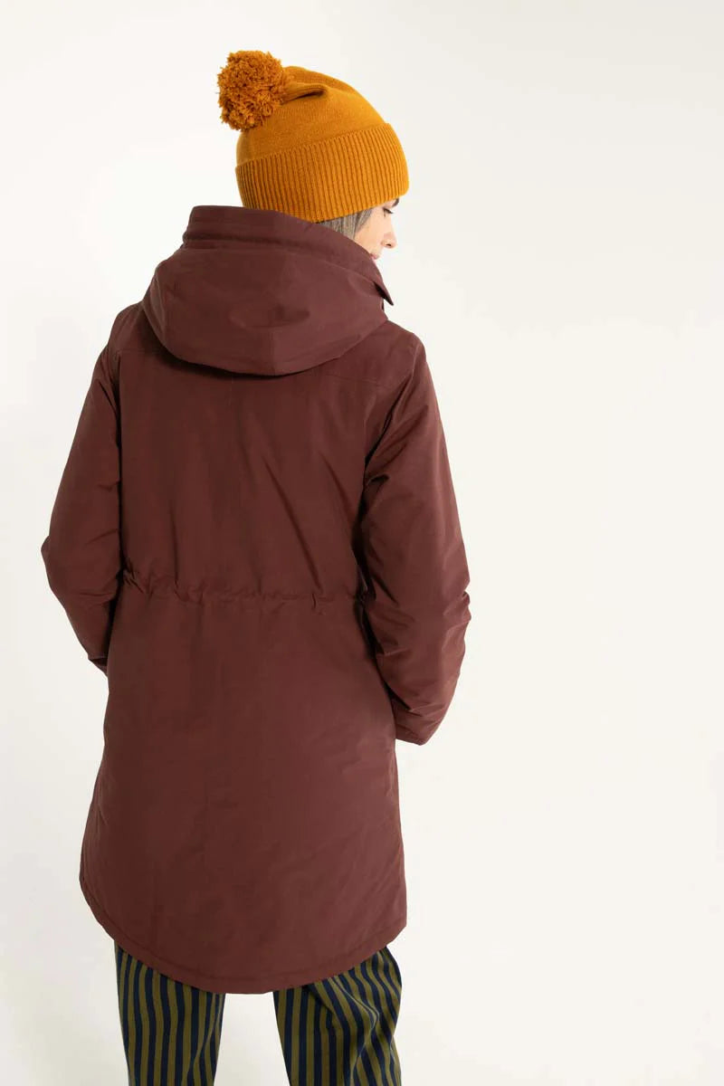 Danefae Winter Regenparka Dames Danenora Bordeaux achterkant