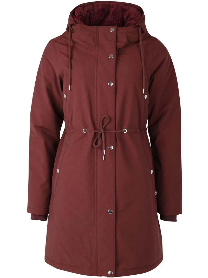 Danefae Winter Regenparka Dames Danenora Bordeaux front