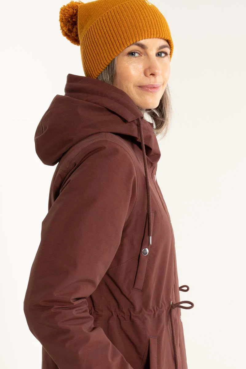 Danefae Winter Regenparka Dames Danenora Deep Bordeaux zij