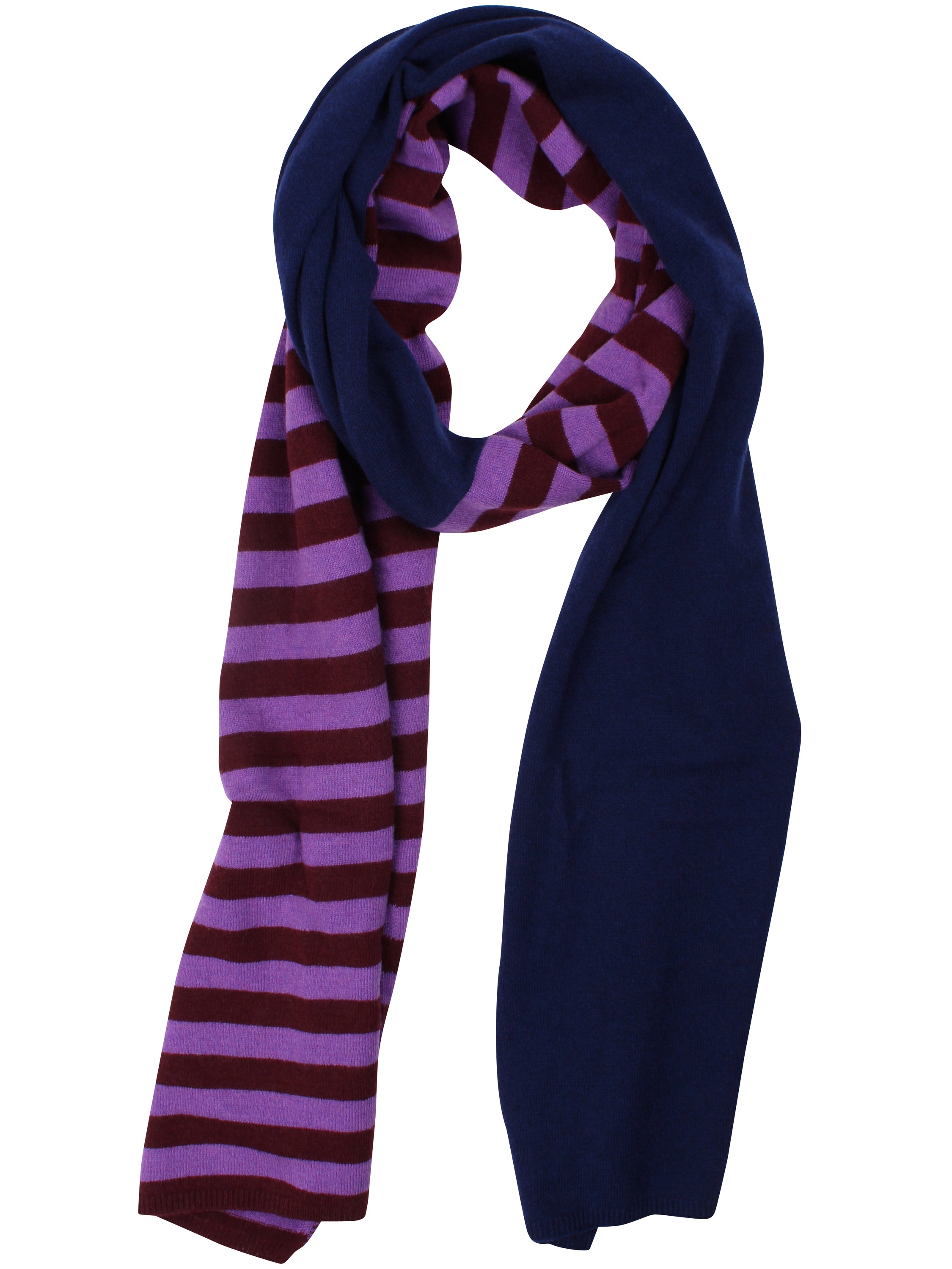 Danefea Danebundle Merino Wool Scarf Dark Wine/ Deep Blue/ Purple