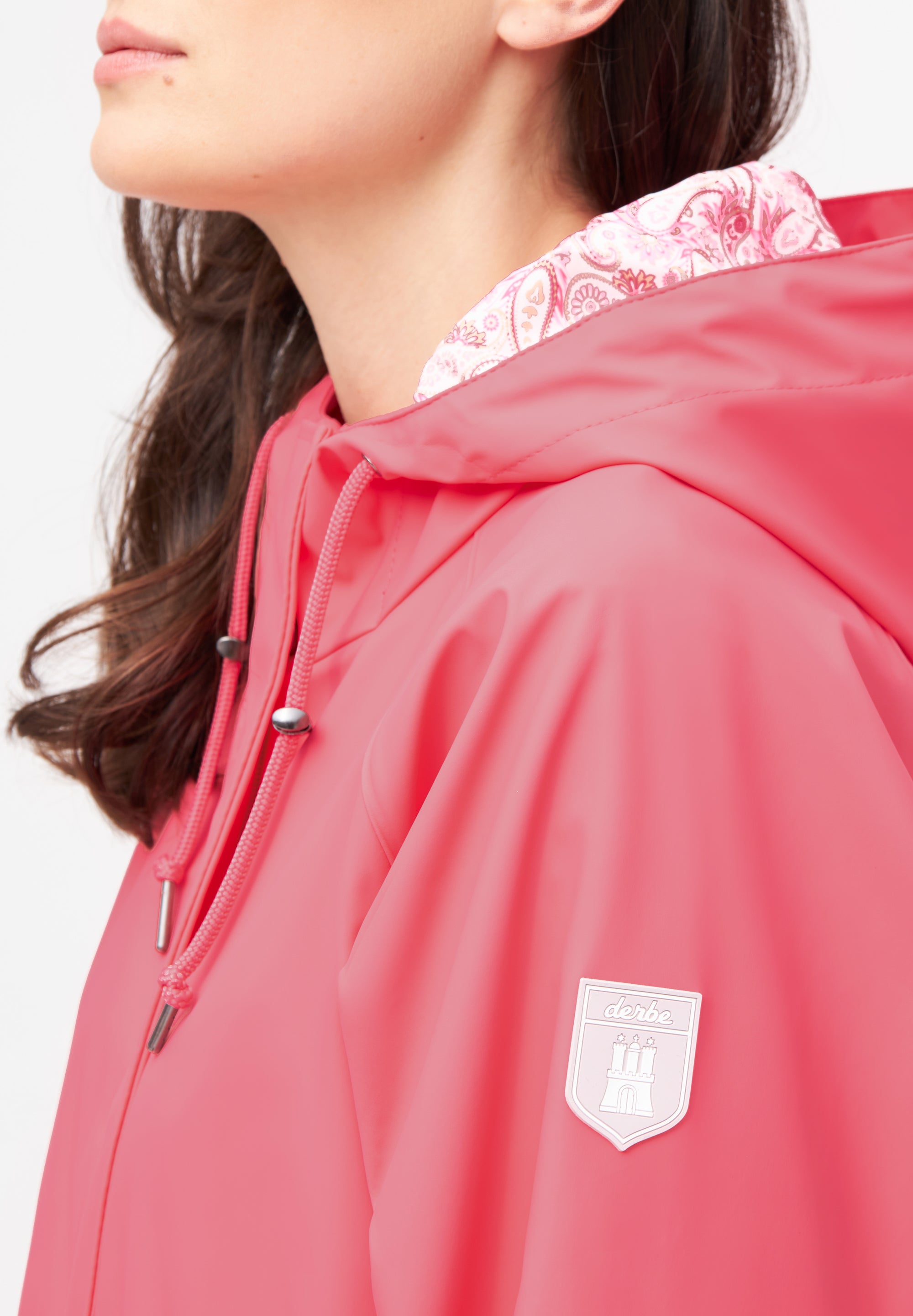 Derbe Friese Traveby Sugar Coral Rosa detail