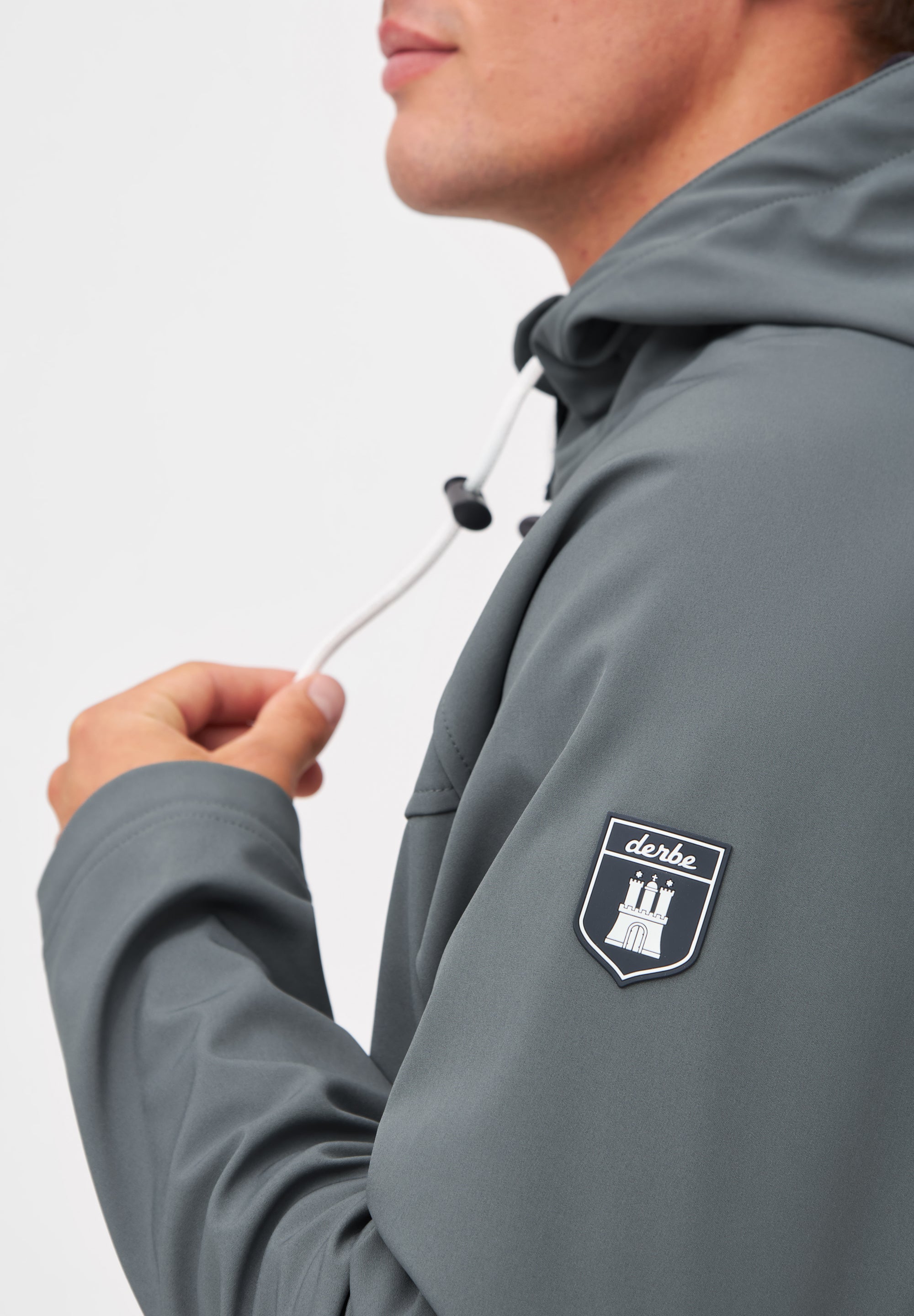 Derbe Isleby Softshell Lava Smoke Navy detail