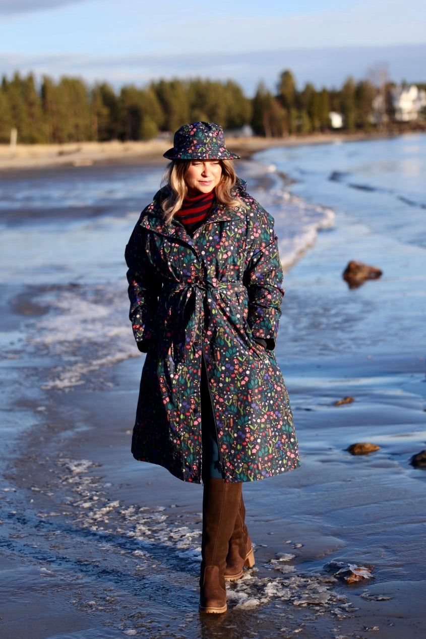 Danefae Regenjas Dames Elisabeth Dark Navy Botanical