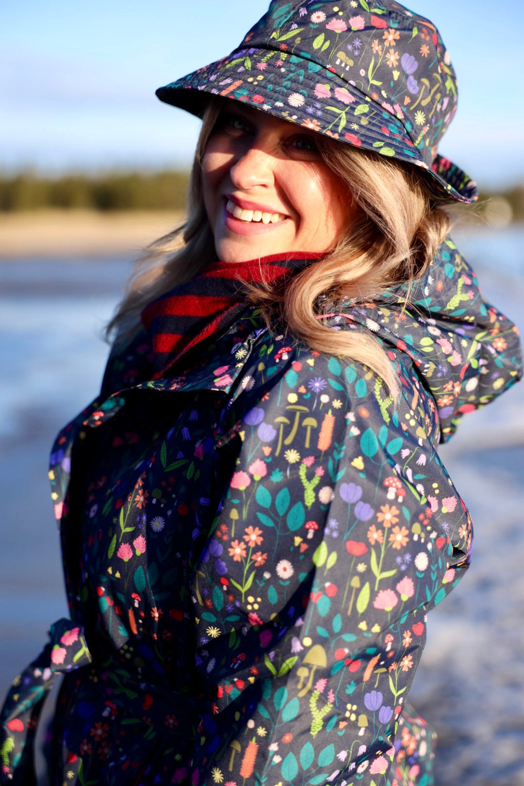 Danefae Regenjas Dames Elisabeth Dark Navy Botanical