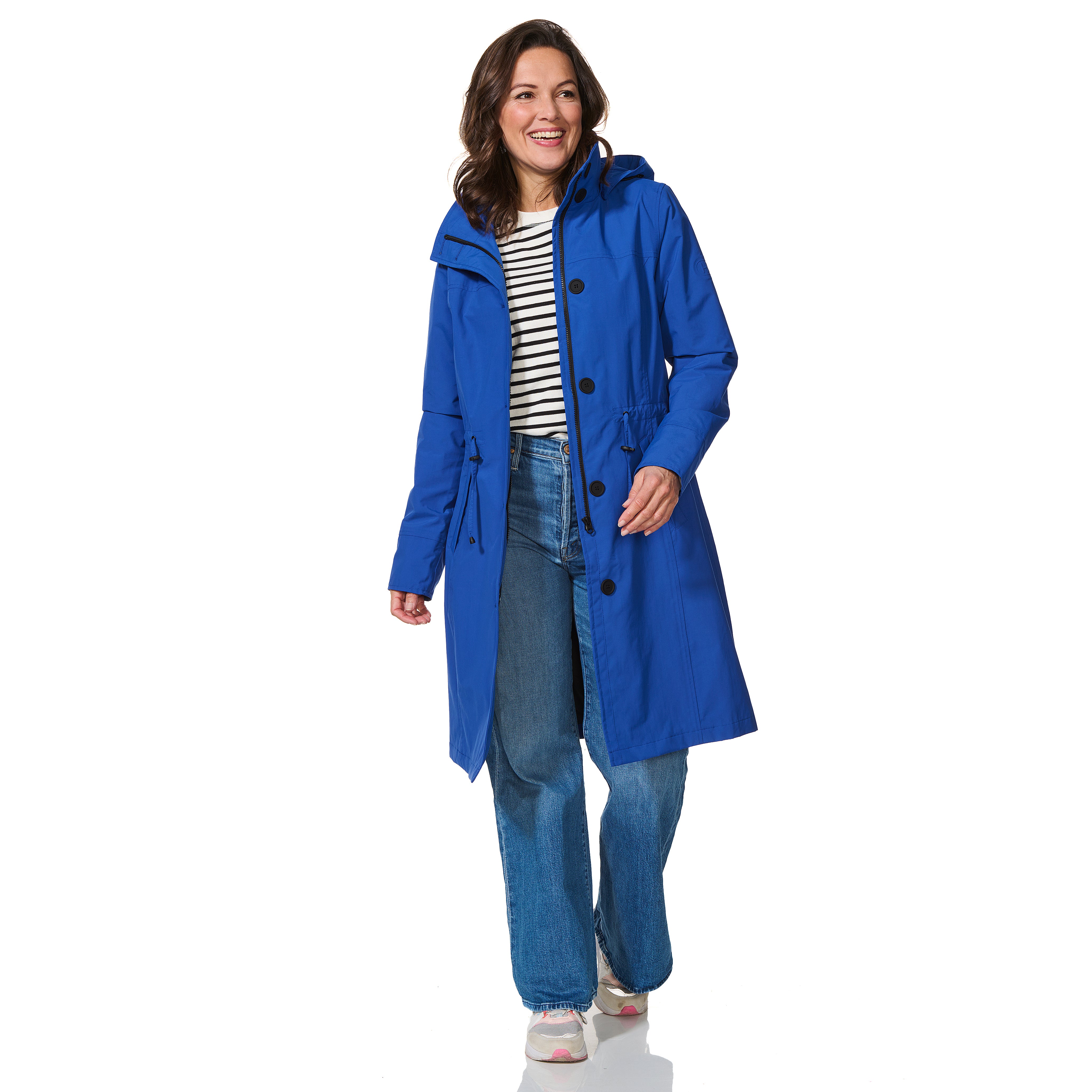 Happy Rainy Days Regenmantel Porto Blau / Weiß