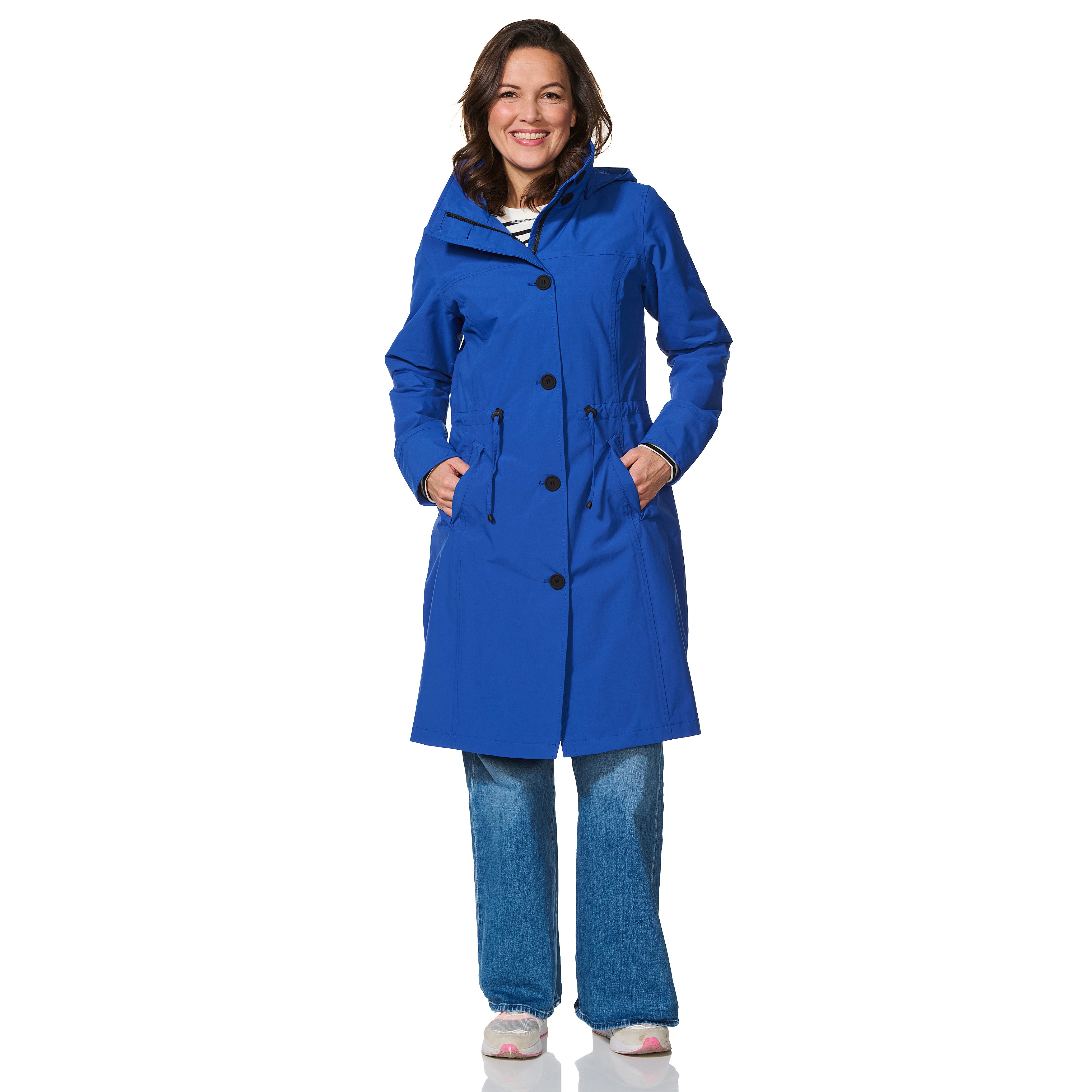 Happy Rainy Days Regenmantel Porto Blau / Weiß