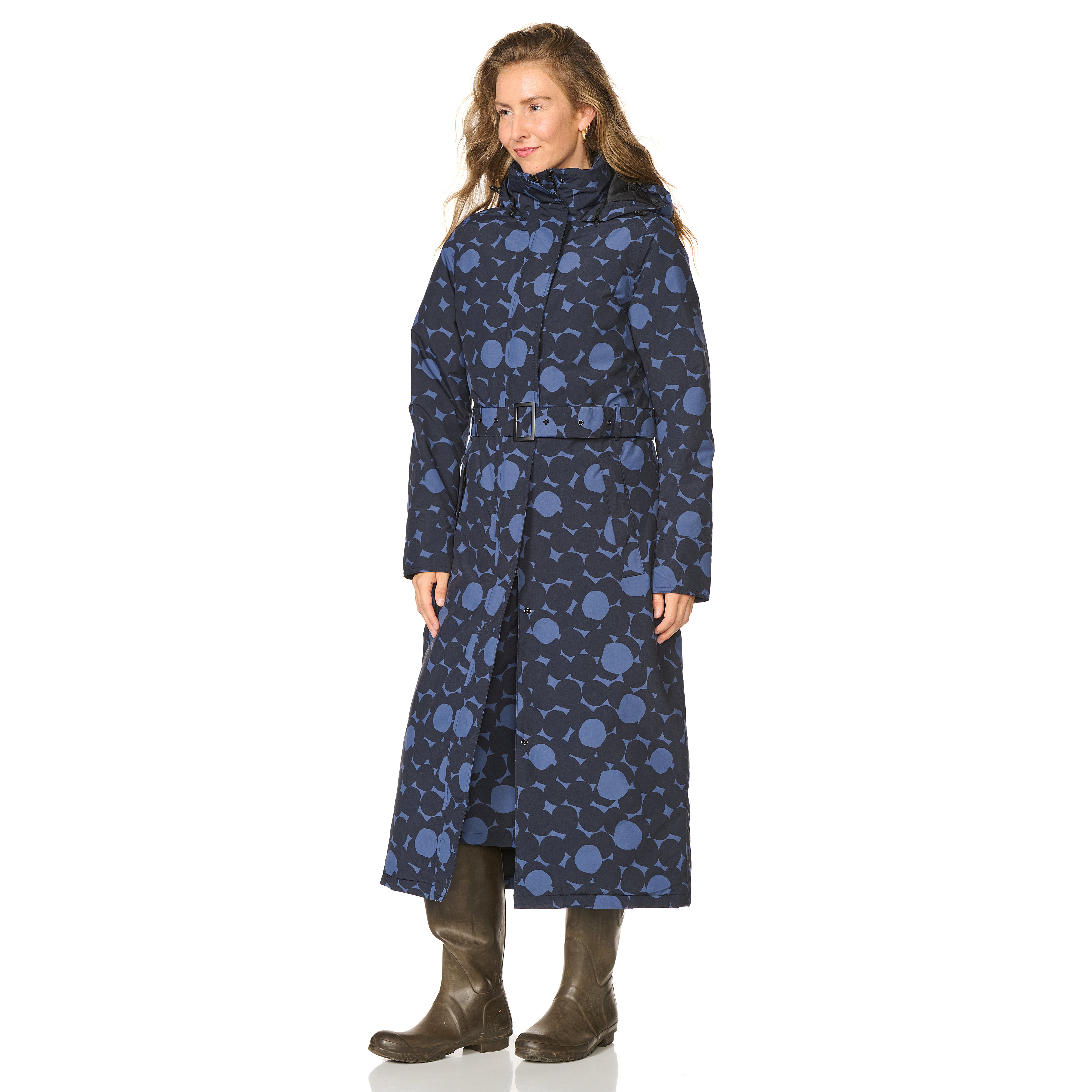 Happy Rainy Days Extra Lange Regenjas Gewatteerd Toronto AOP Dress Blue/ Black