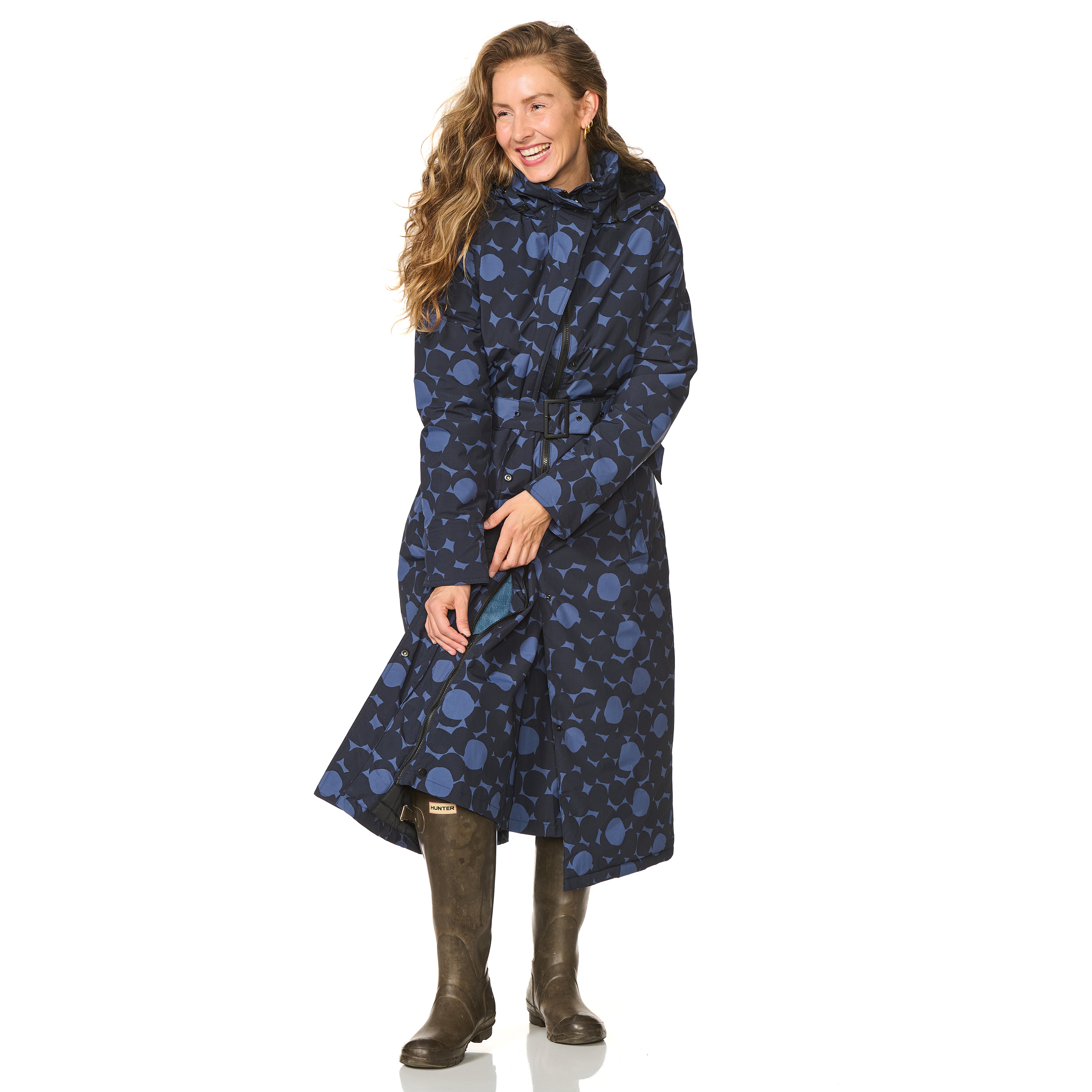 Happy Rainy Days Extra Long Raincoat Quilted Toronto Burgandy Red