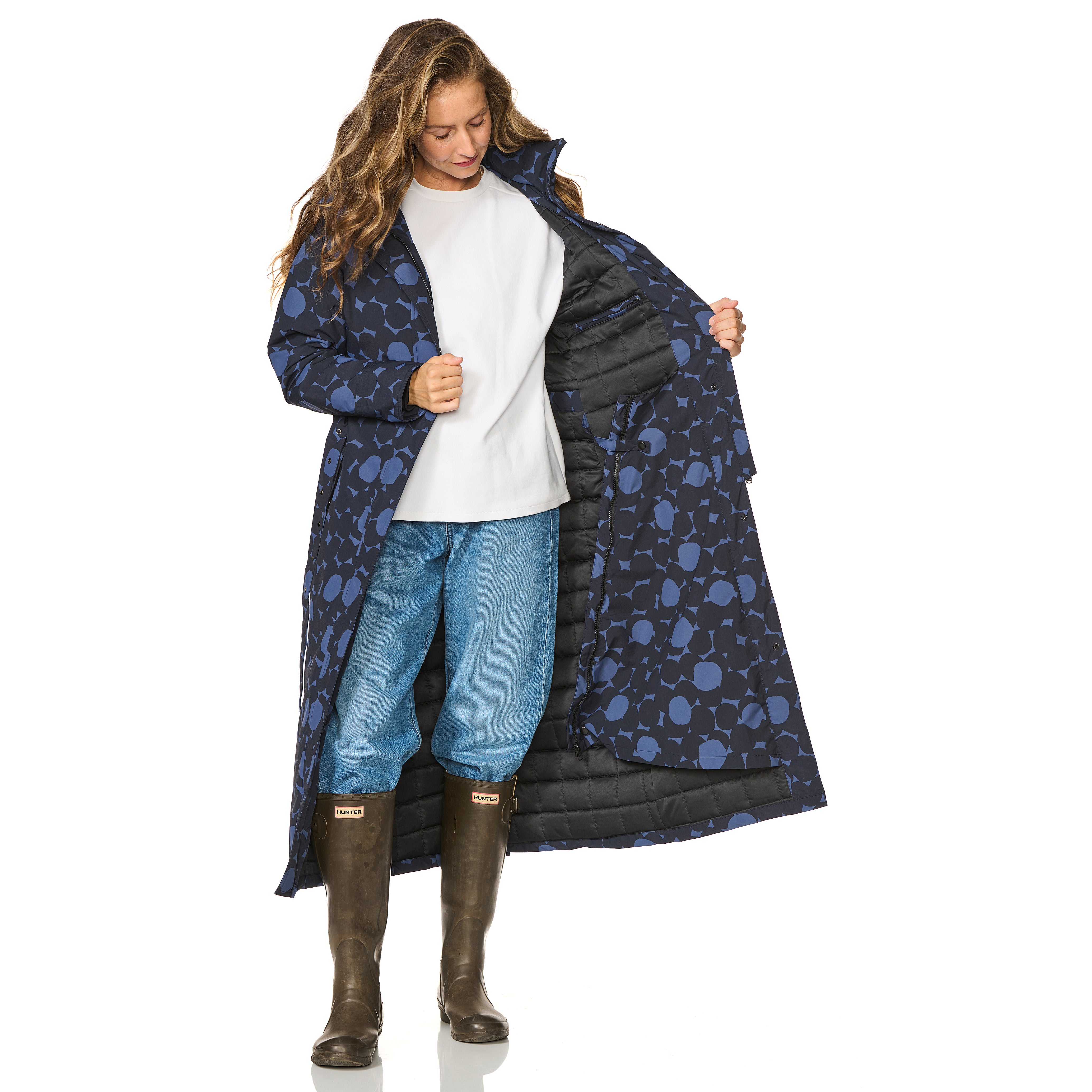 Happy Rainy Days Extra Long Raincoat Quilted Toronto Burgandy Red