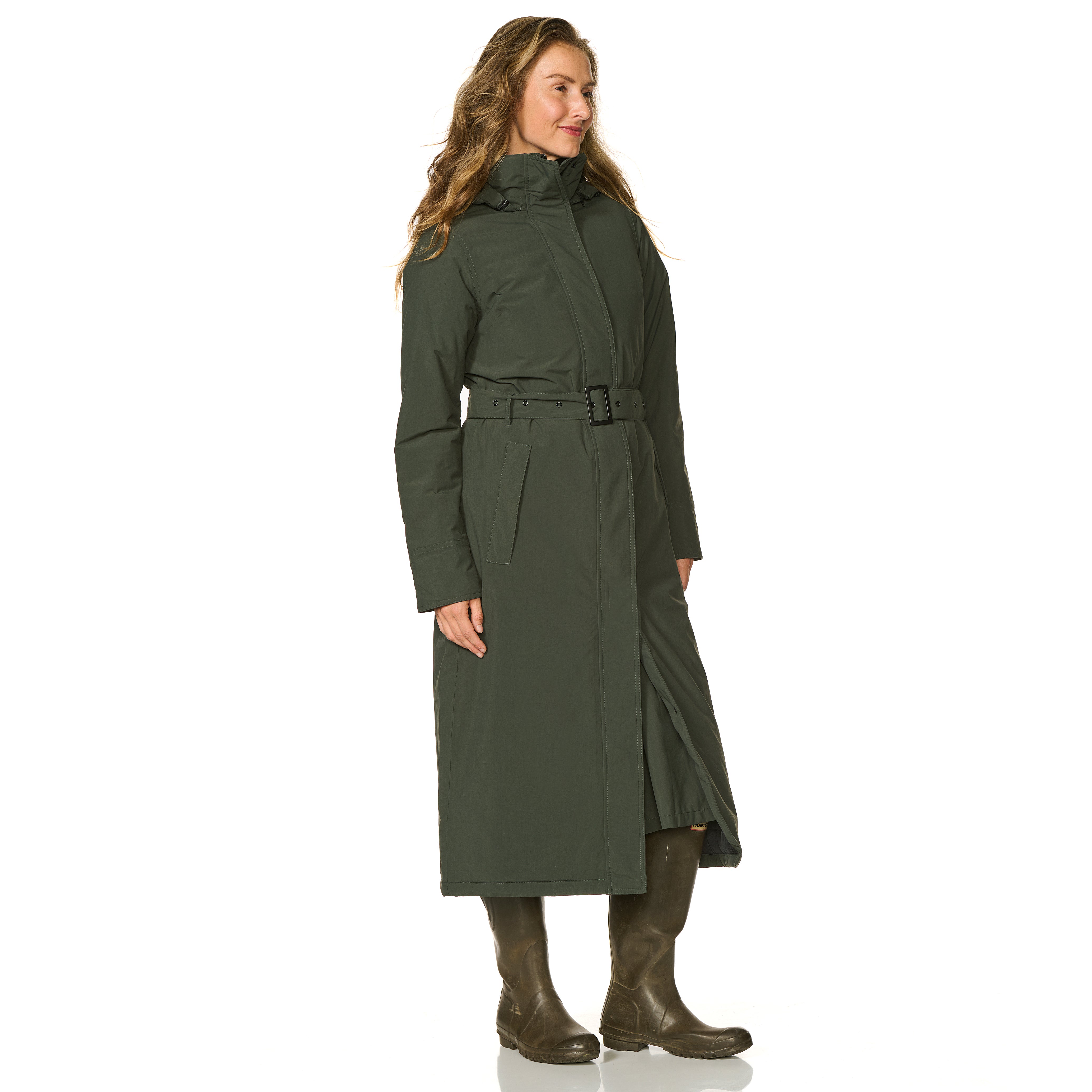 Happy Rainy Days Extra Lange Regenjas Gewatteerd Toronto Donkergroen