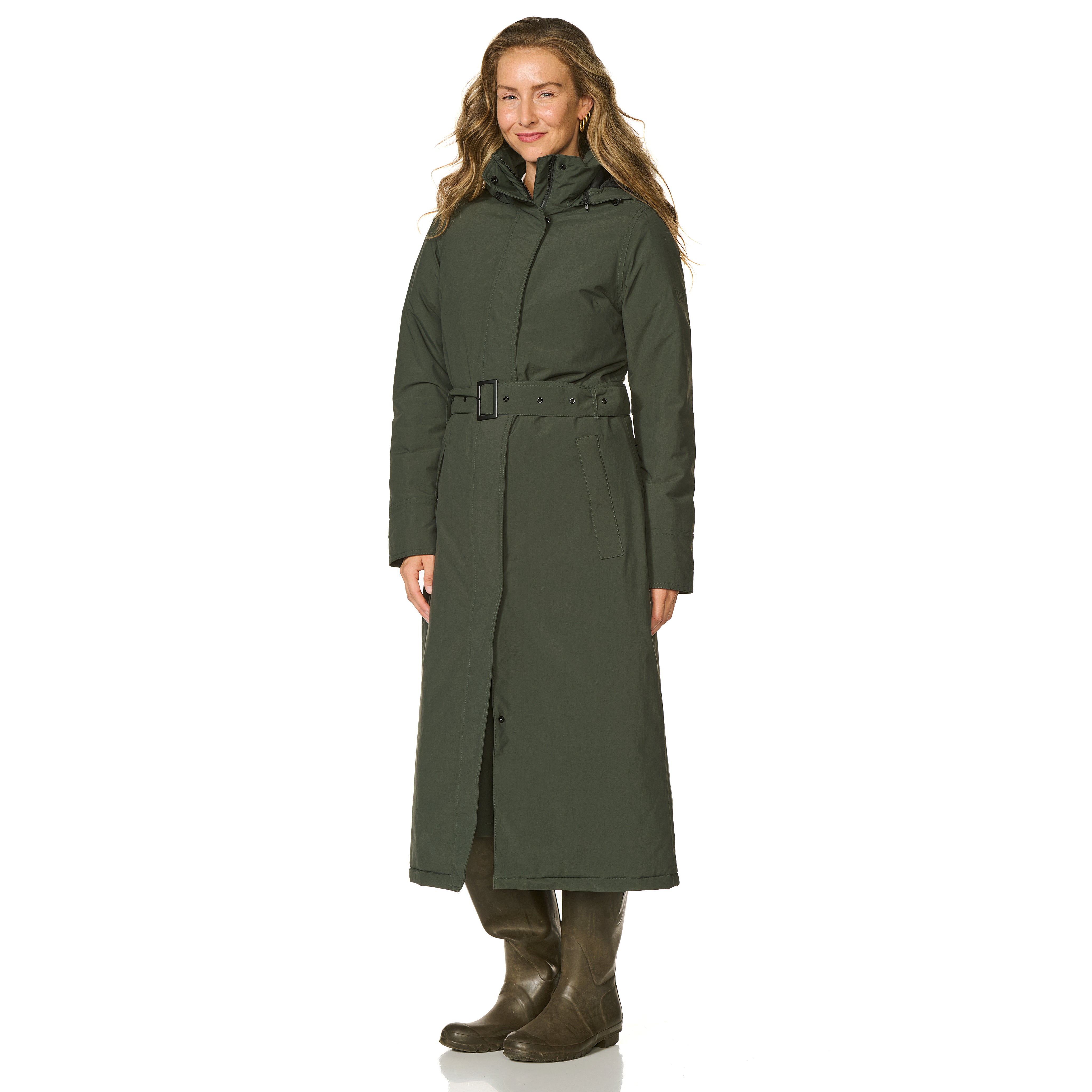 Happy Rainy Days Extra Lange Regenjas Gewatteerd Toronto Donkergroen