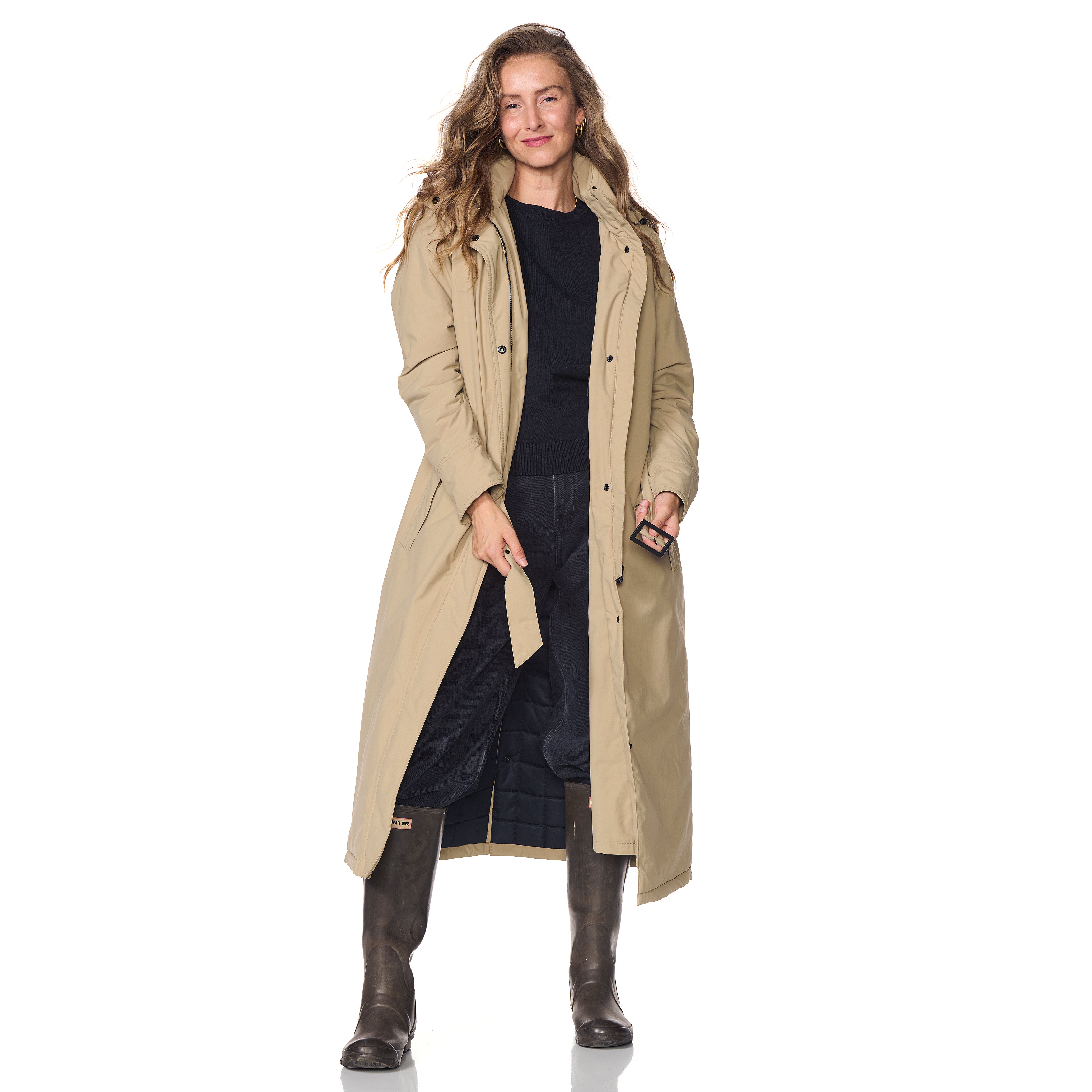 Happy Rainy Days Extra Long Raincoat Quilted Toronto Beige