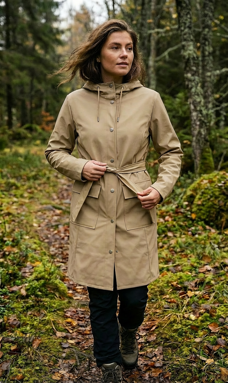 RAINS Curve W Jacket Sand