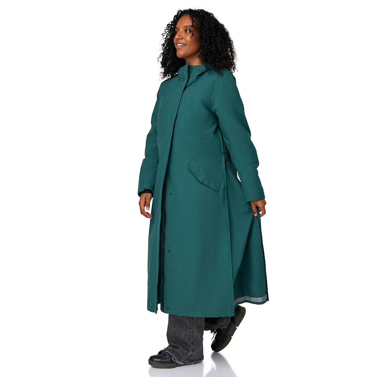 Happy Rainy Days langer Regenmantel Paris Teal