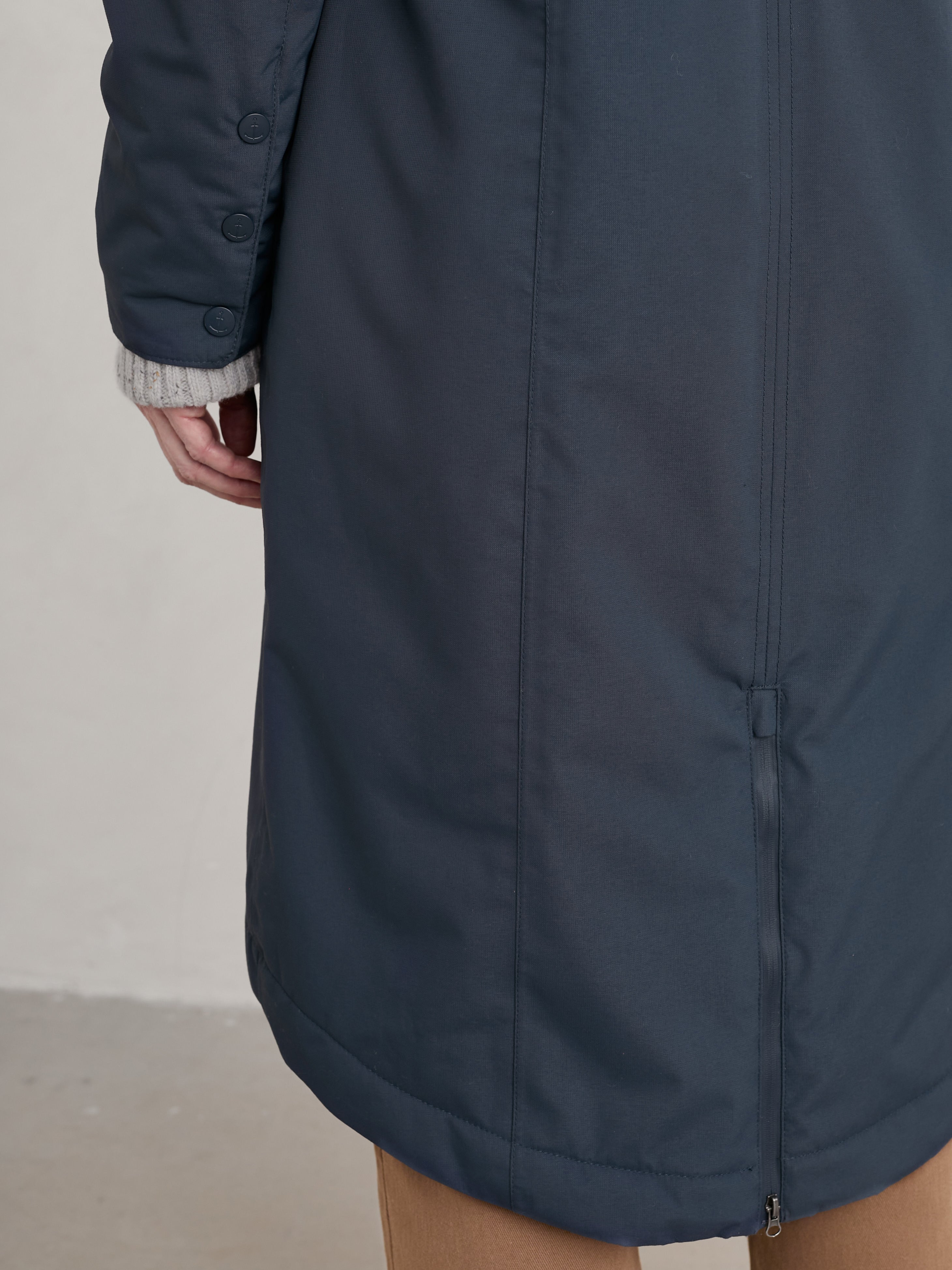 Seasalt Winter Parka Dames Janelle Donkerblauw/ Squid Ink close up