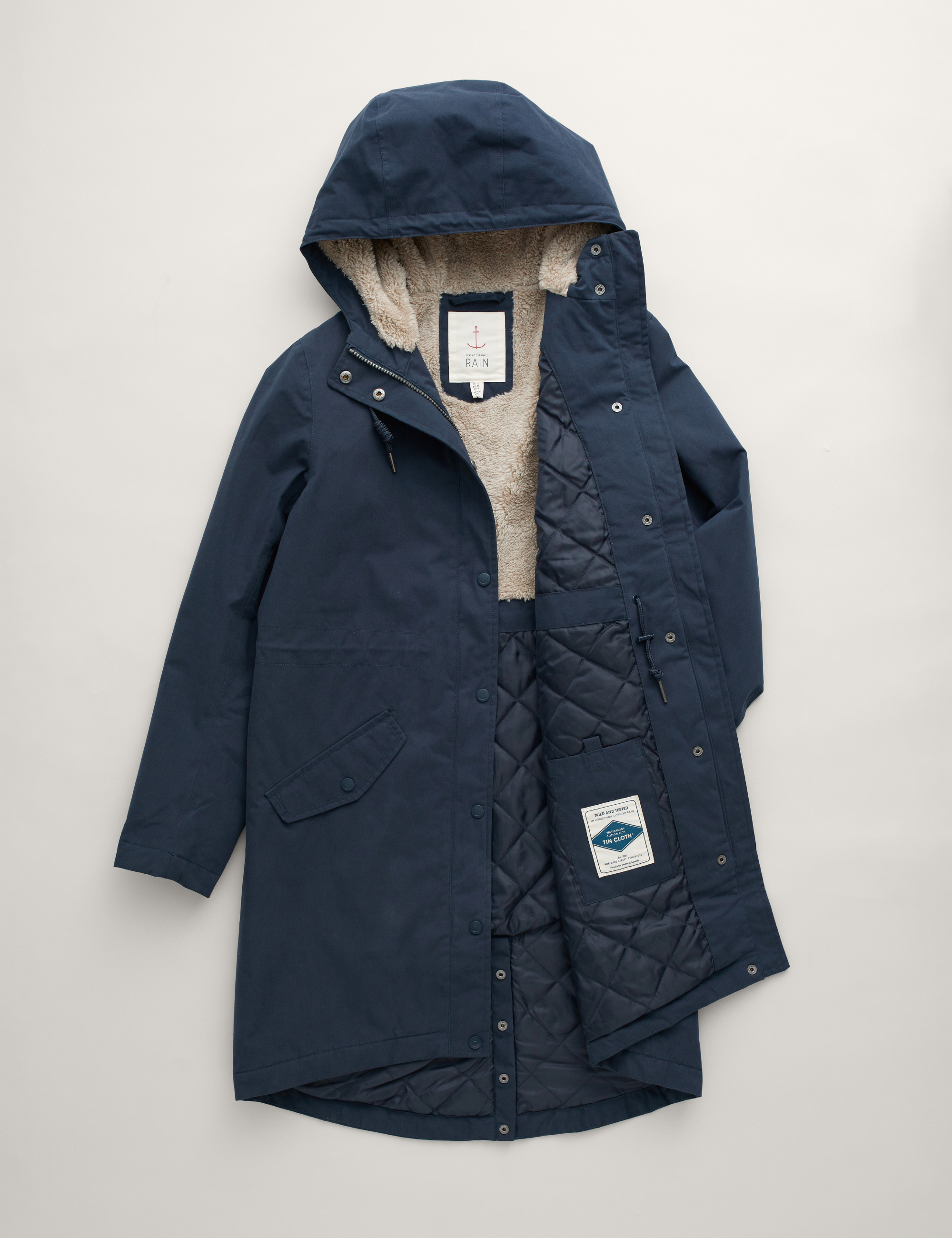 Seasalt Winter Parka Dames Plant Hunter Midnight Blauw front