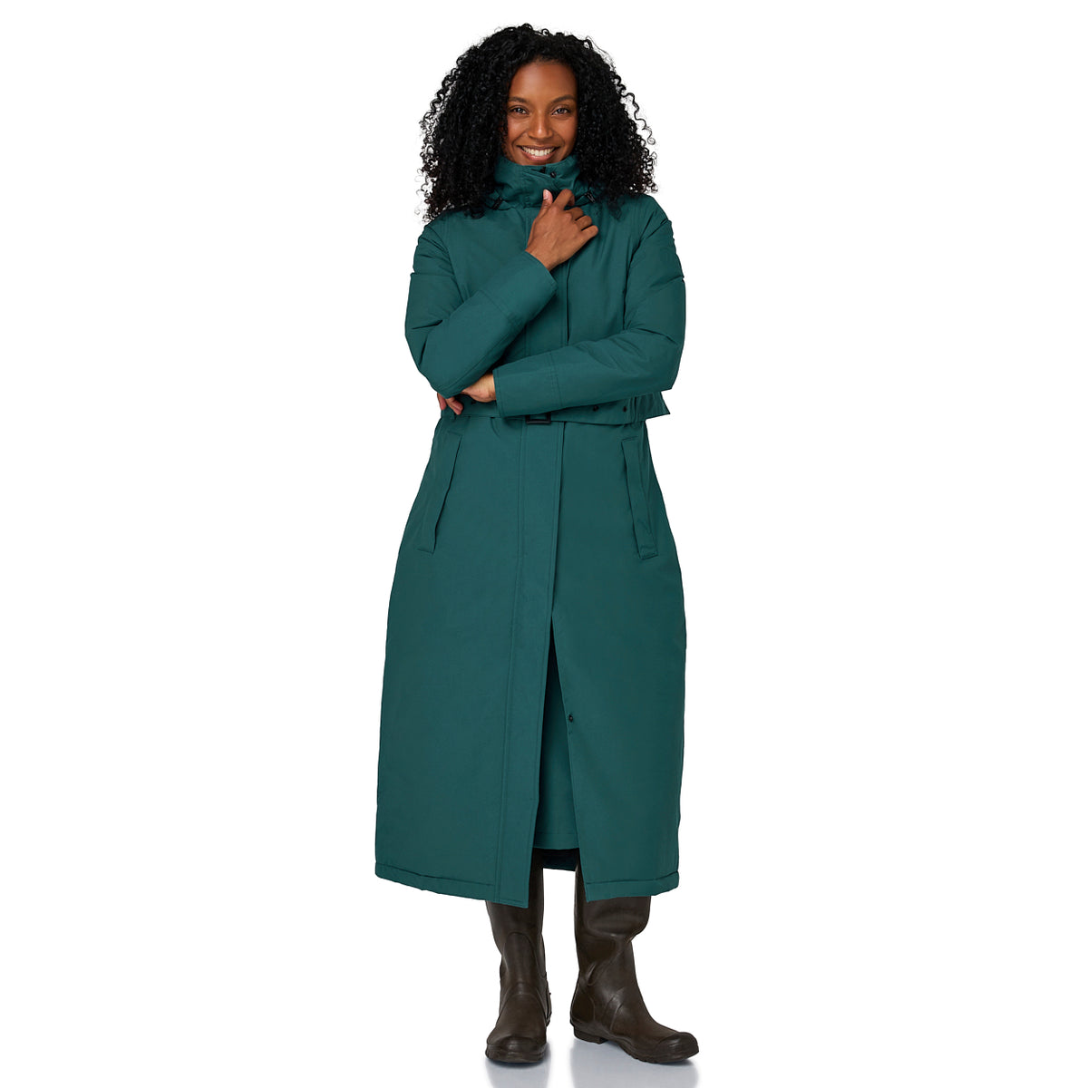 Happy Rainy Days Extra Lange Regenjas Gewatteerd Toronto Teal