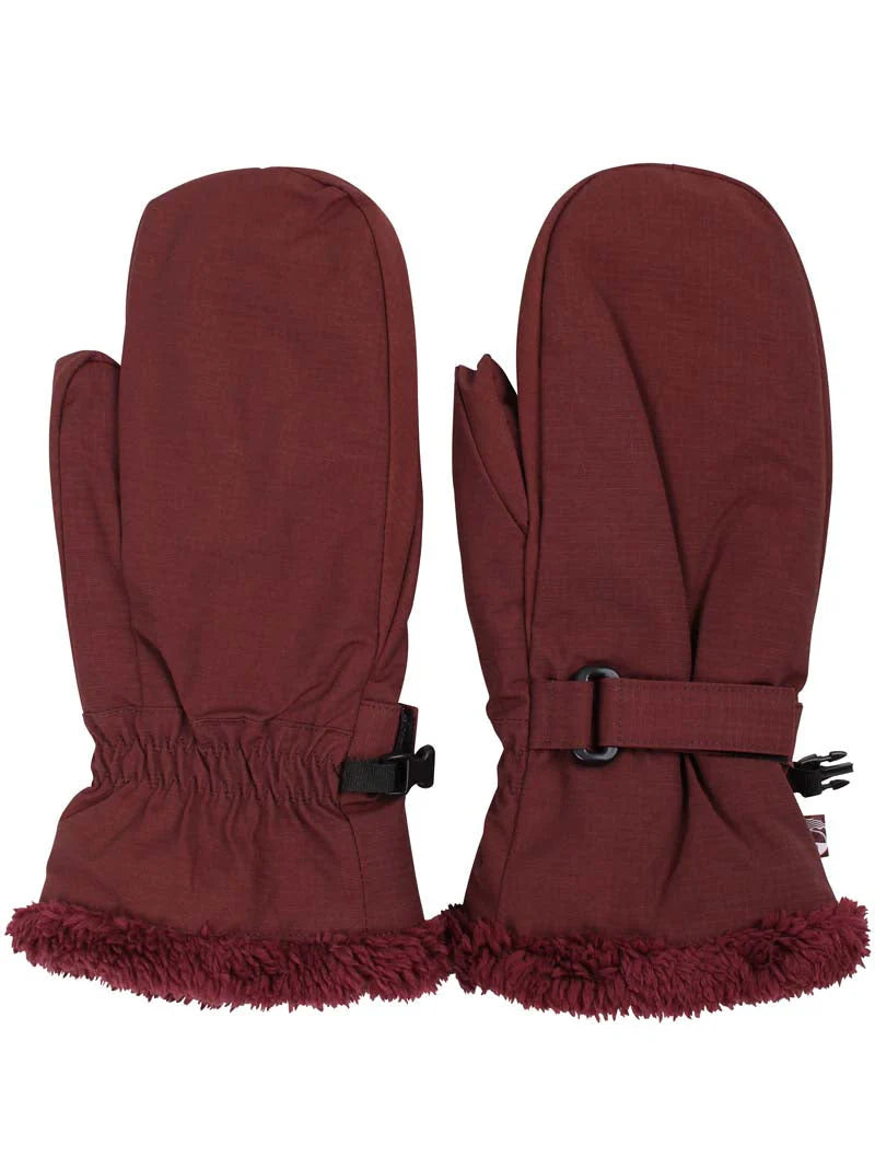 bordeaux kleurige wanten