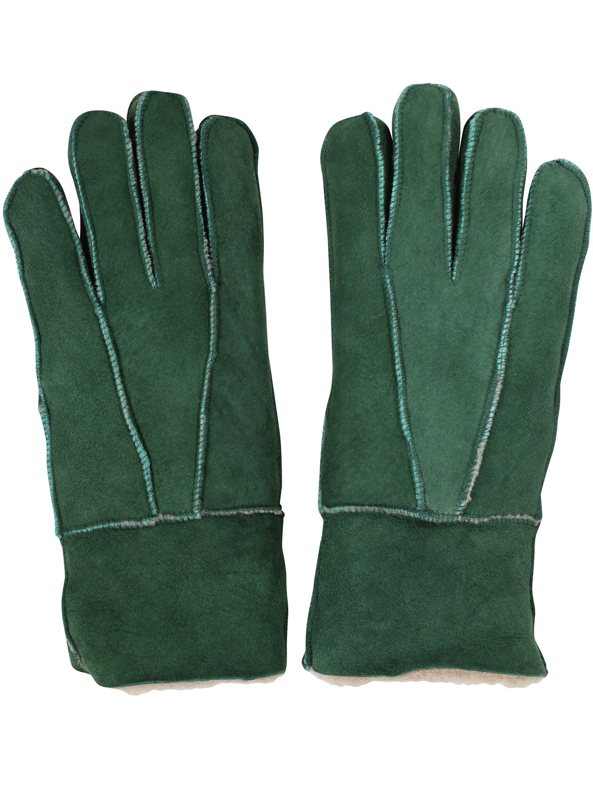 Danefæ No Waste Sheepskin Finger Gloves in groen