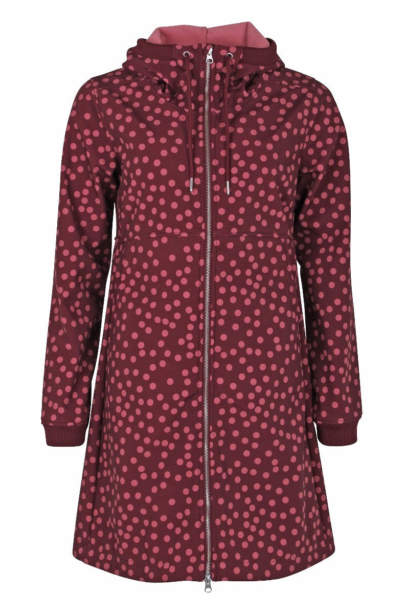Danefae Softshell Raincoat Ladies Bordeaux Dot Line Hipinderegen