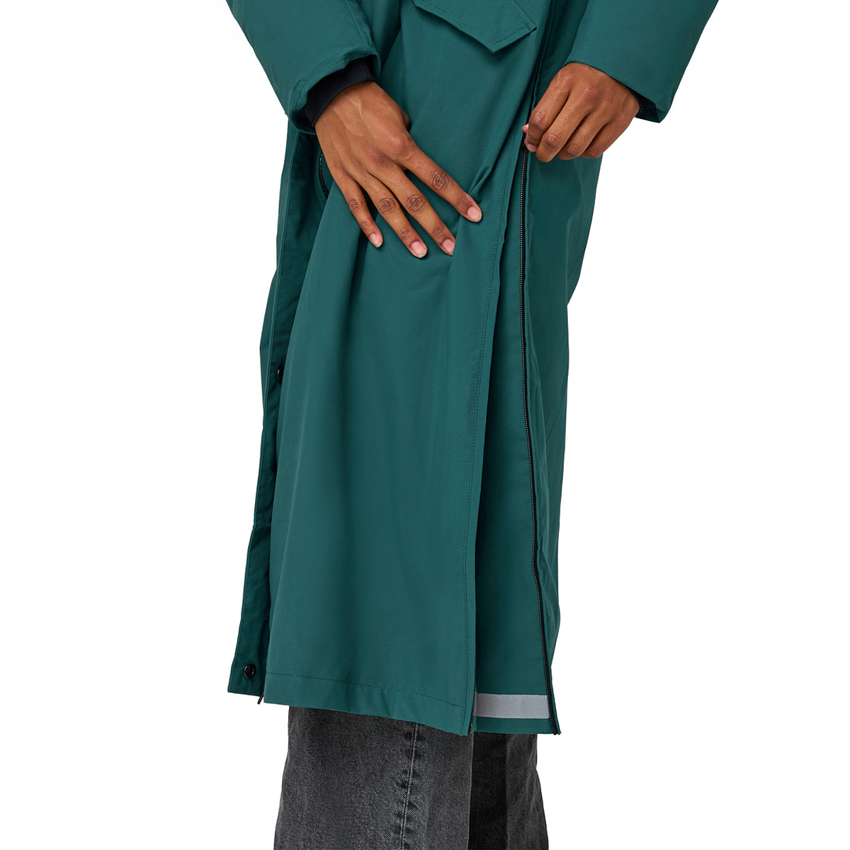 Happy Rainy Days Paris Teal waterdichte lange damesjas