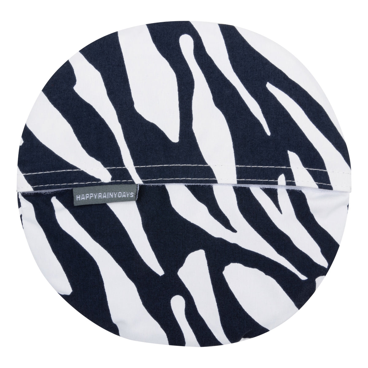 Happy Rainy Days opvouwbaar regenhoedje Zebra blauw wit – opgevouwen