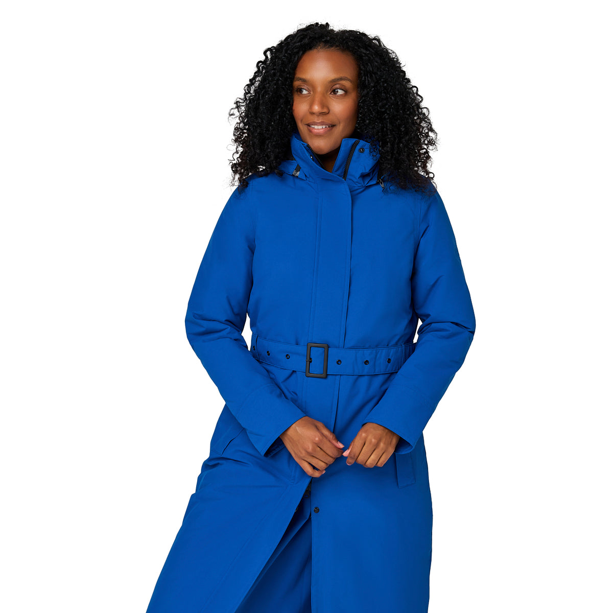 Happy Rainy Days Toronto Kobalt blauw lange winterjas geschikt voor fietsen