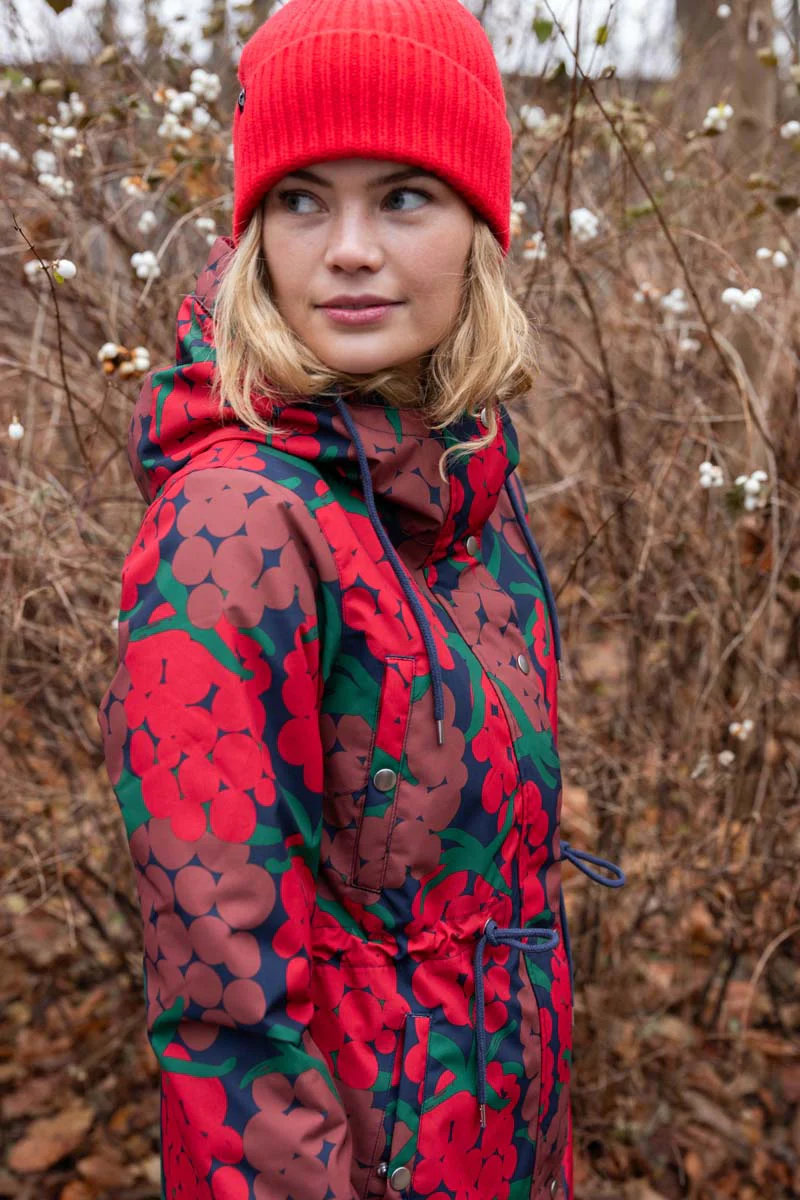 Danefae Winter Regenparka Dames Danenora Dark Red Maxiberry