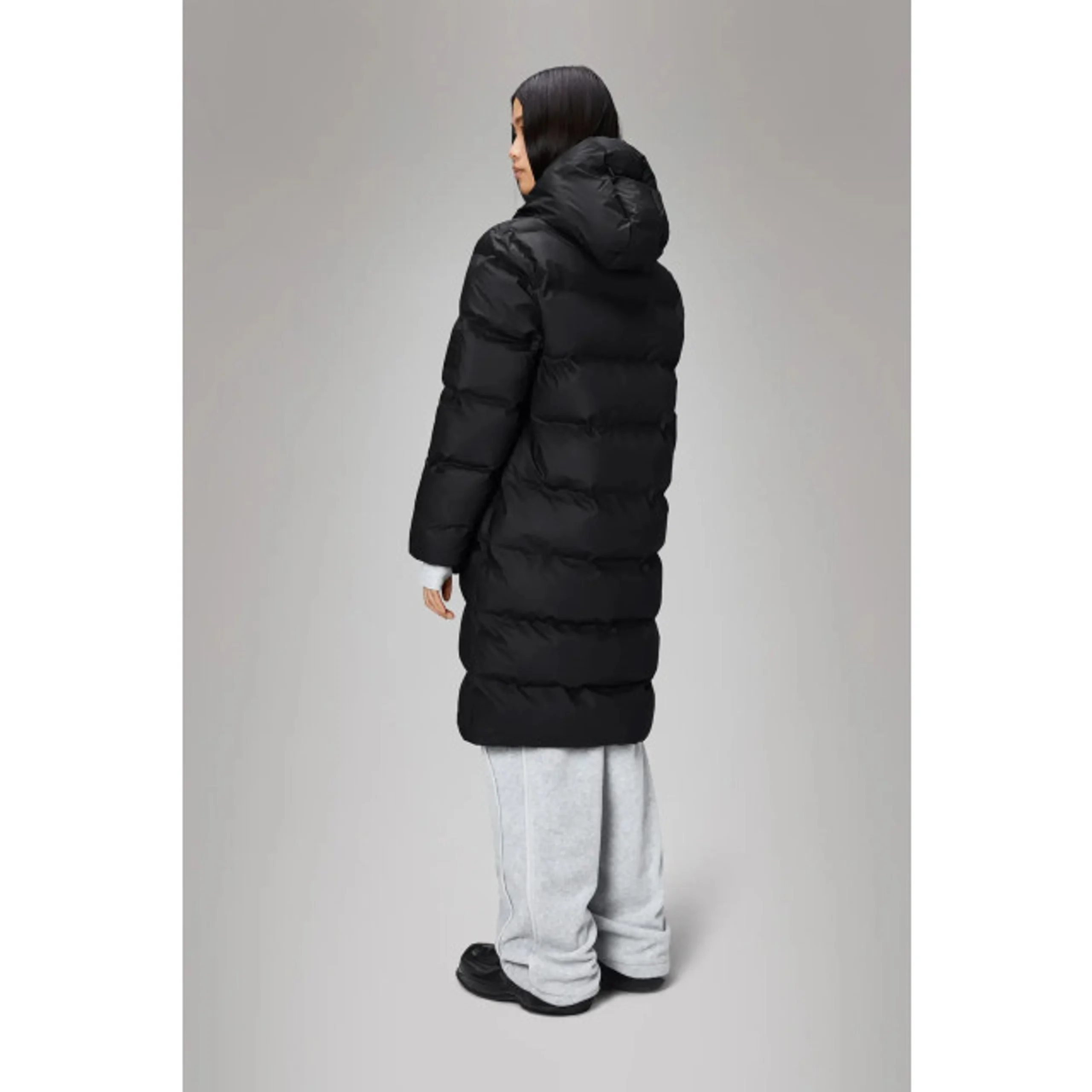 RAINS Alta Long Puffer Black