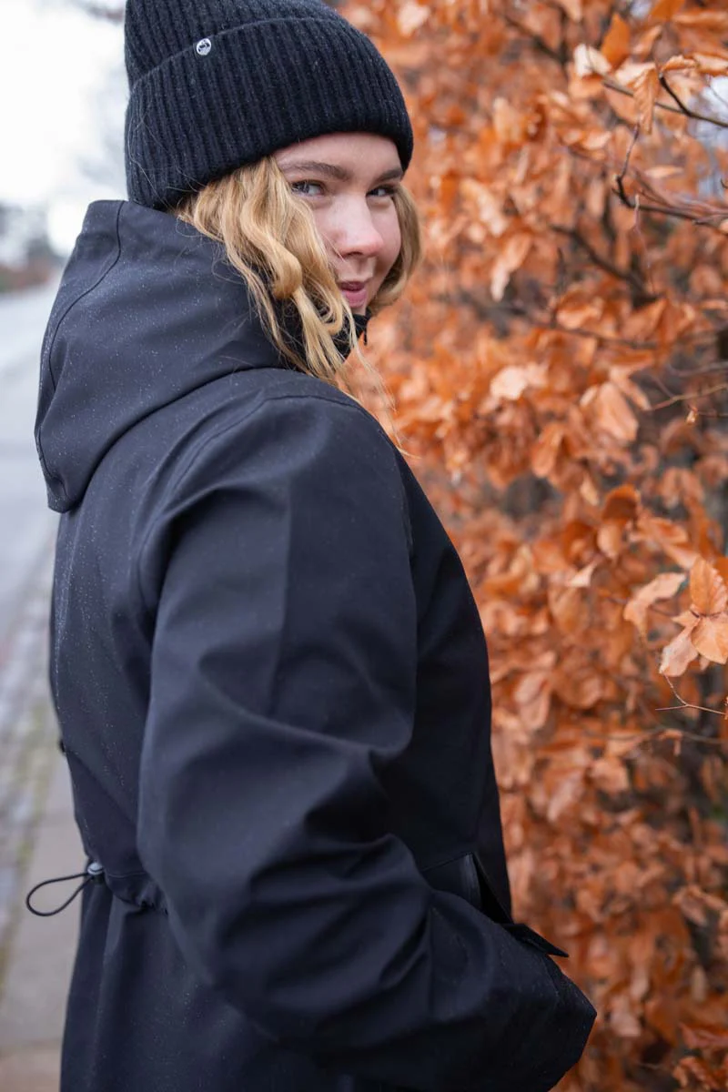 Danefae Premium Regenmantel Damen Dogwalker Schwarz