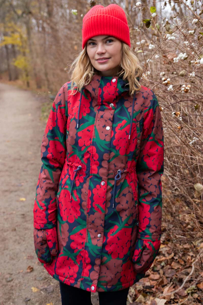 Danefae Winter Regenparka Dames Danenora Dark Red Maxiberry