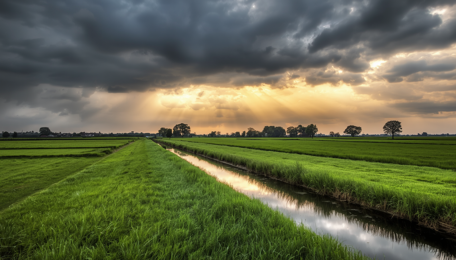 Donkere lucht vlak voordat het begint te regenen