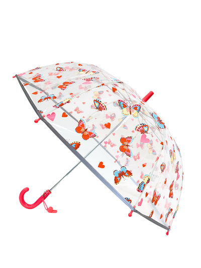 Kinderregenschirm Schmetterlinge Transparent