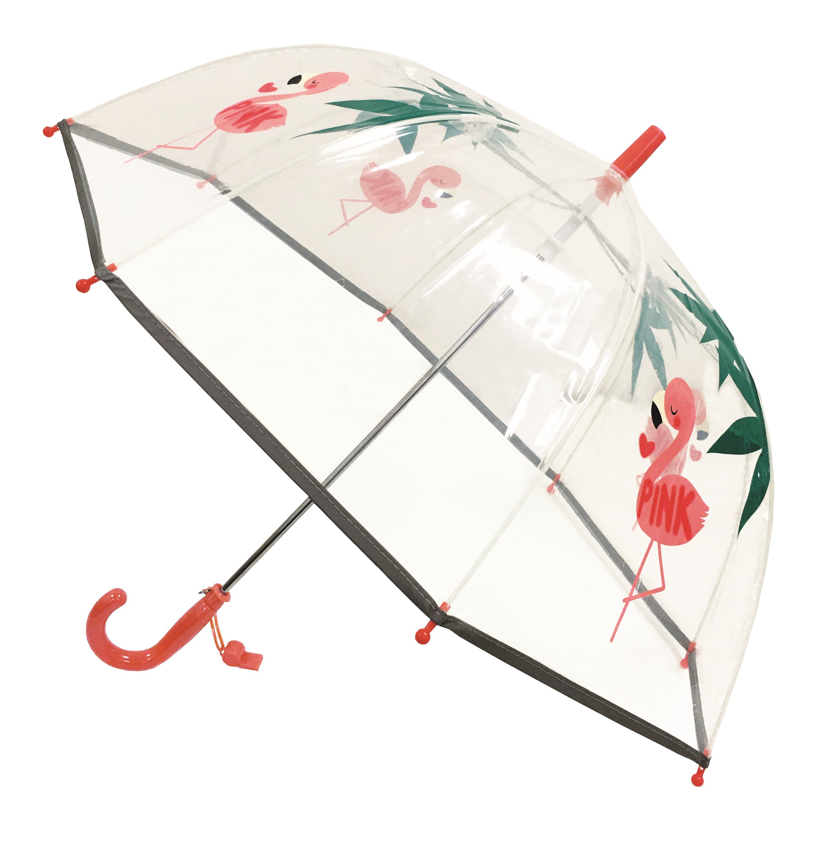 Kinderregenschirm Flamingo Transparent