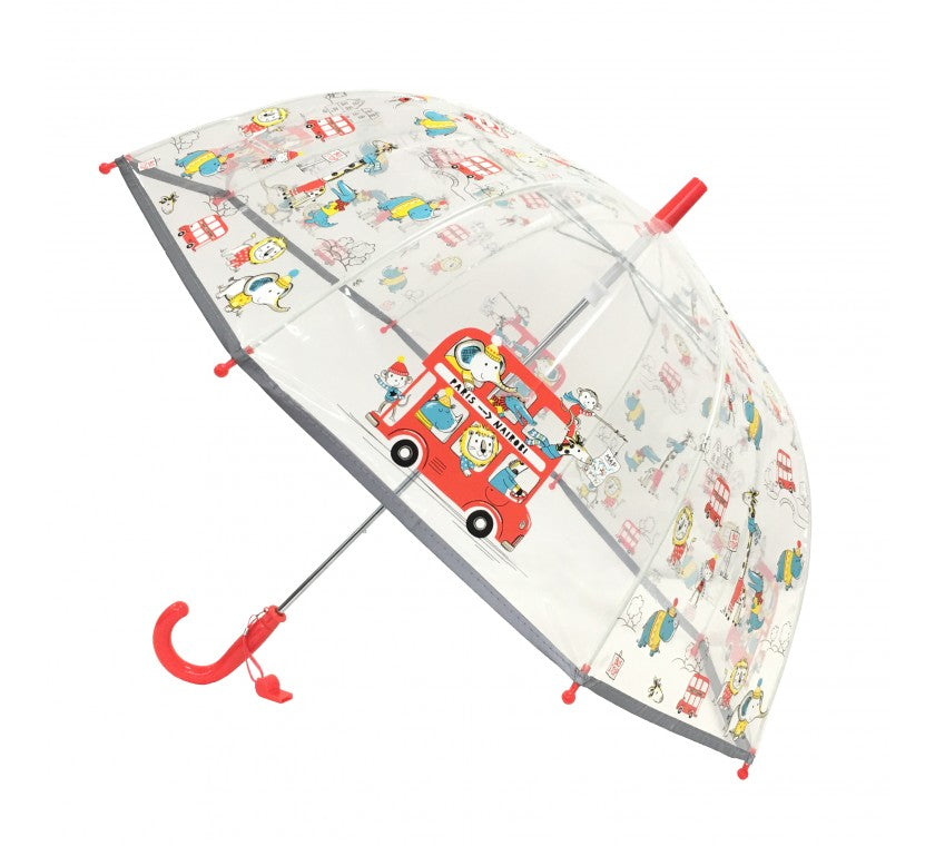 Kinderregenschirm Feuerwehr Transparent