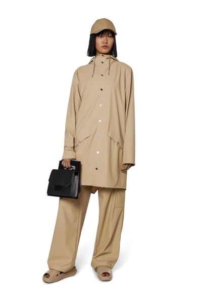 RAINS Lange Jacke Sand