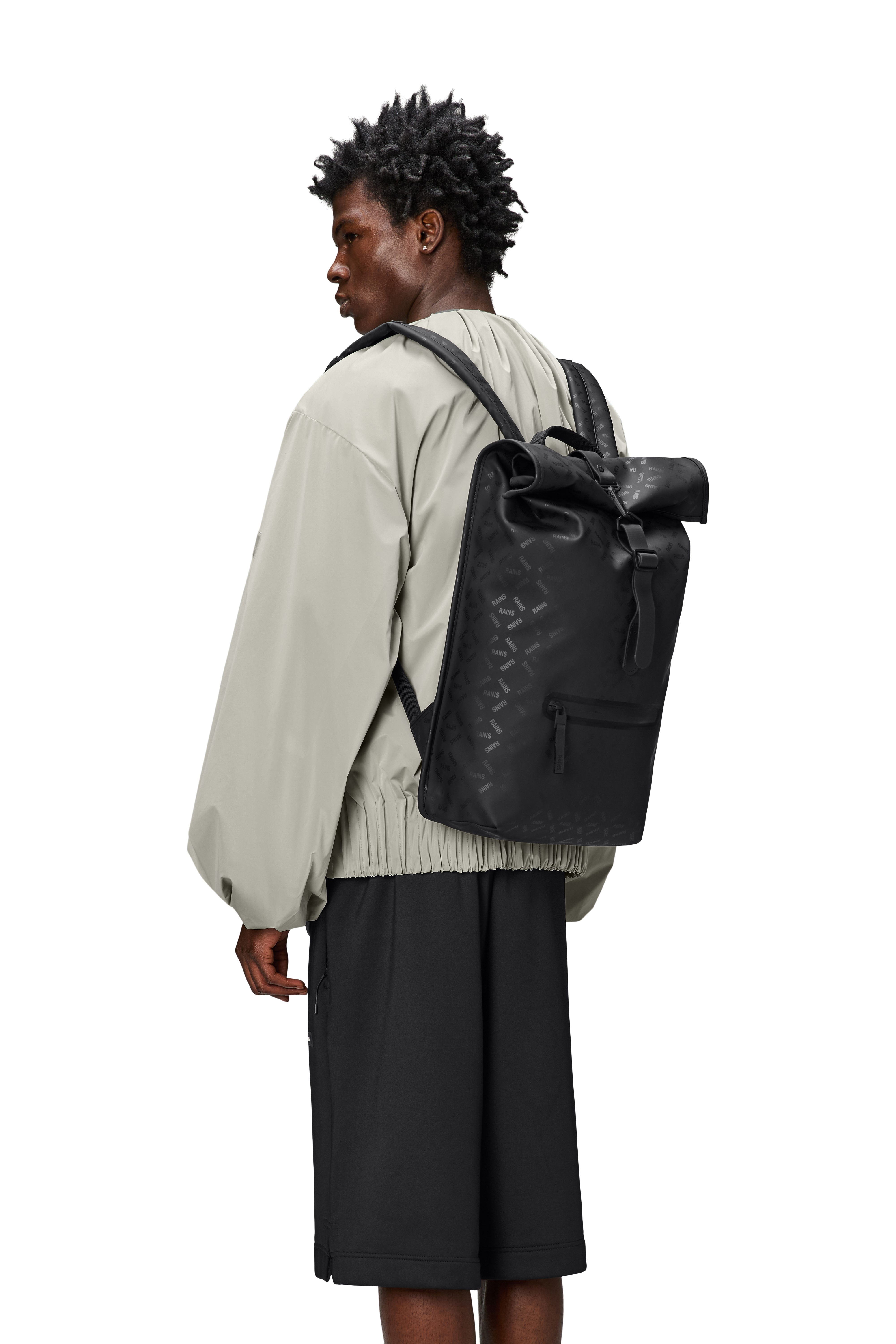 RAINS Rolltop Rucksack W3 Black