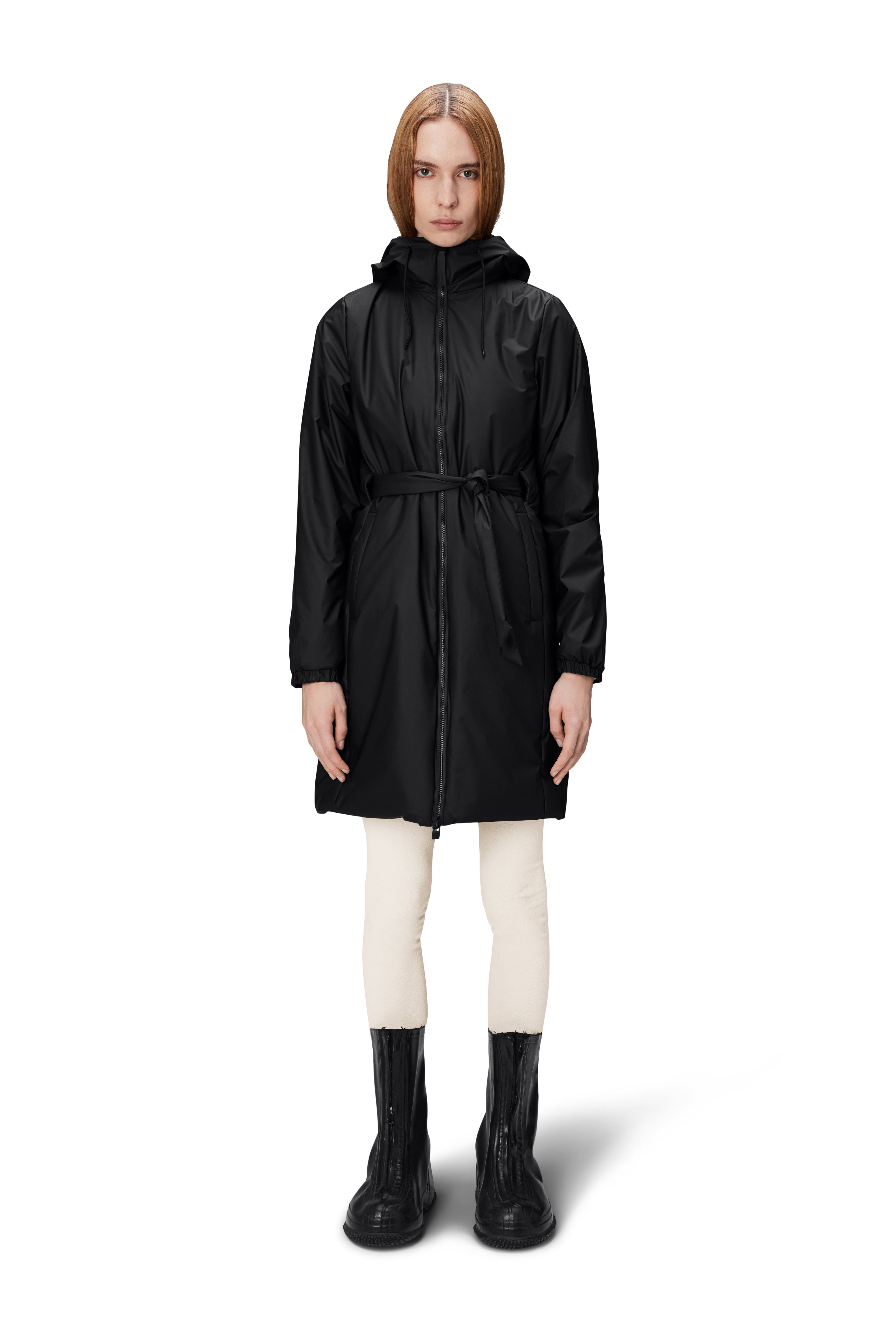 RAINS Lohja insulated Curve Jacket W3T2 Black najaar/winter