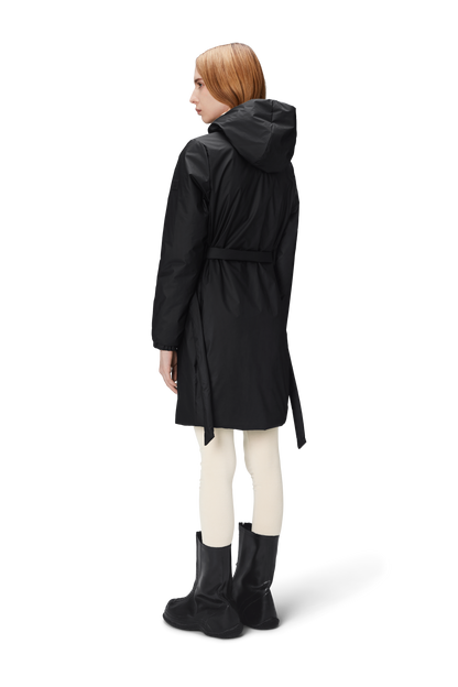 RAINS Lohja isolierte Curve Jacke W3T2 Schwarz Herbst/Winter