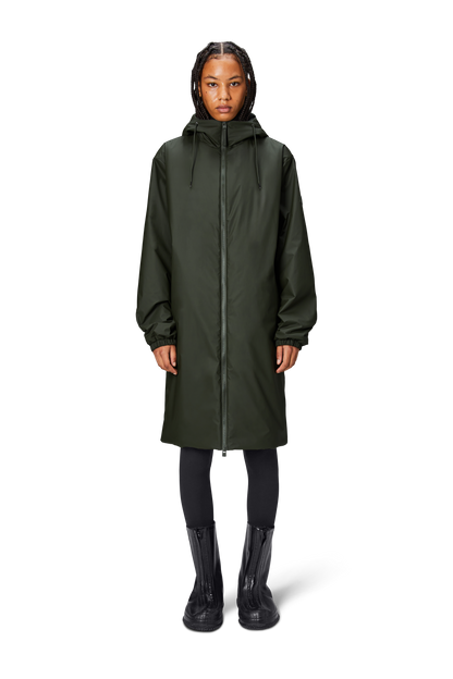 RAINS Lohja LONGER insulated Curve Jacket W3T2 Green najaar/Winter